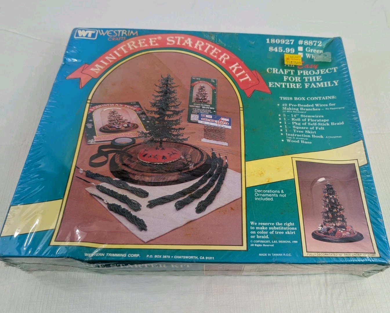 Vintage 1985 Westrim WHITE Mini Tree Starter Kit Mini Beaded Tree SEALED