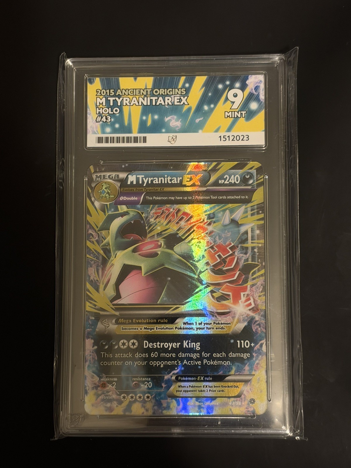 Pokémon TCG Tyranitar EX 2015 Ancient Origins #43 Ace 9