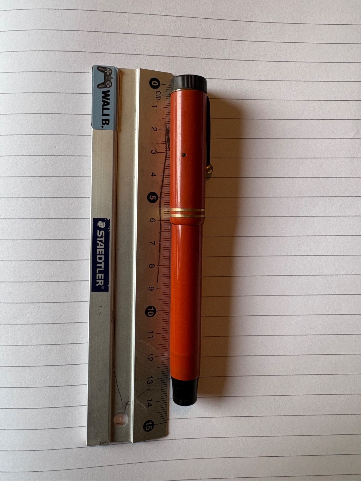 Vintage 1920s Parker Duofold Senior Big Red Orange Button Filler 14K Nib - Origi Vintage 1920s Parker Duofold Senior Big Red Orange Button Filler 14K Nib - Origi