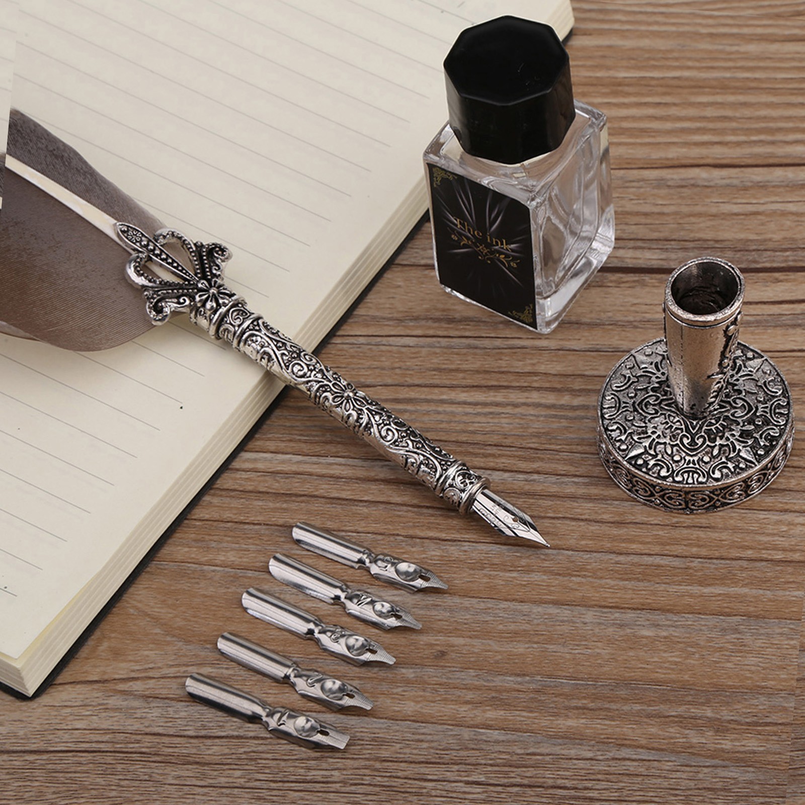 Pen Set Quill Antique English Calligraphy Writing Stationery Gift Box Pen Set Quill Antique English Calligraphy Writing Stationery Gift Box