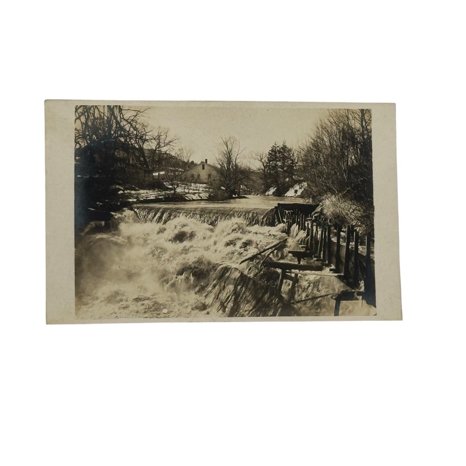 Real Photo Postcard Flood Disaster Ruins Roaring Flood Waters Real Photo Postcard Flood Disaster Ruins Roaring Flood Waters