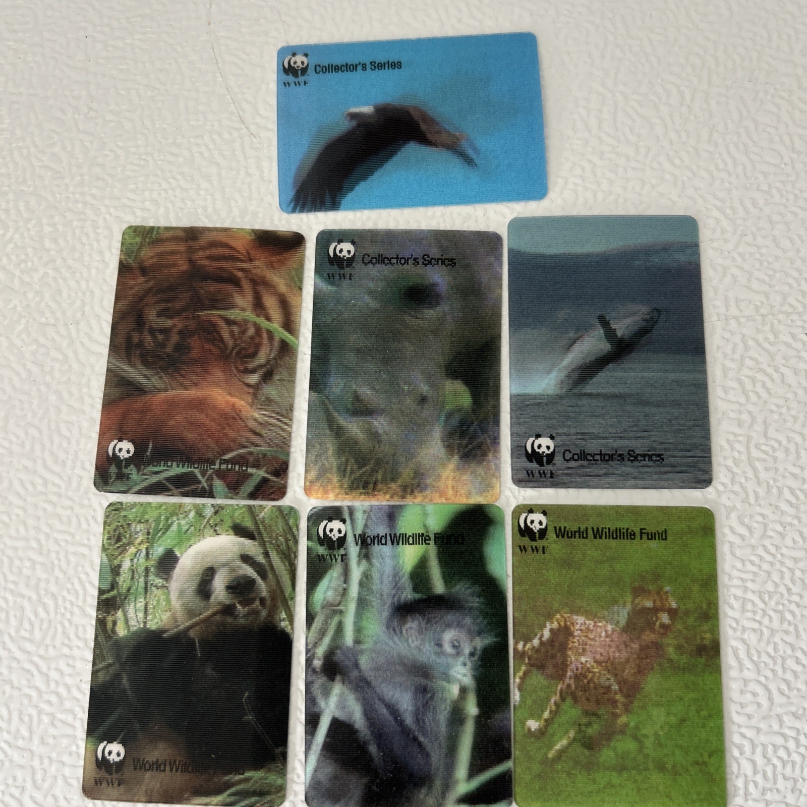 1997 Johnson & Johnson World Wildlife Fund 7 Lenticular Cards- Eagle Panda Tiger 1997 Johnson & Johnson World Wildlife Fund 7 Lenticular Cards- Eagle Panda Tiger