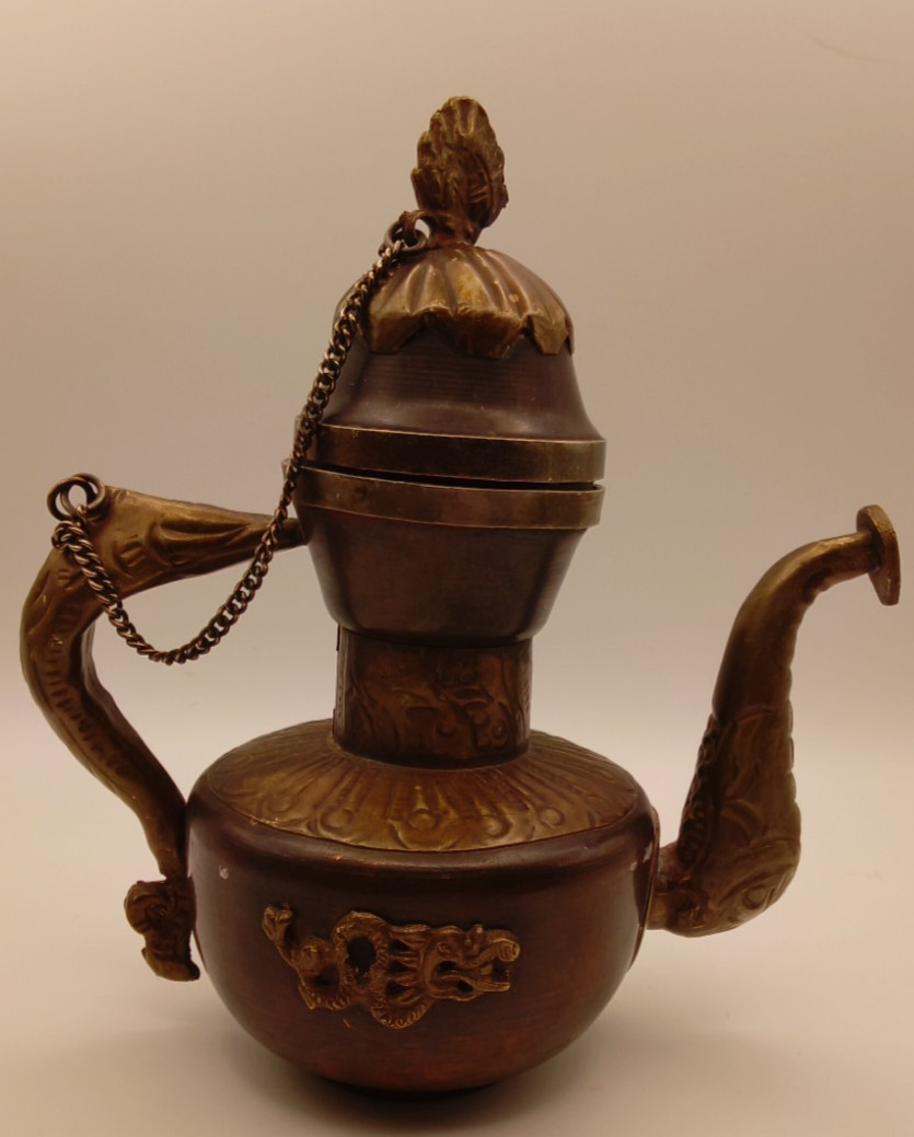 Vintage Tibetan Metal Dragon Teapot/Ceremonial Ritual Water Ewer Folk Art 6.5" Vintage Tibetan Metal Dragon Teapot/Ceremonial Ritual Water Ewer Folk Art 6.5"