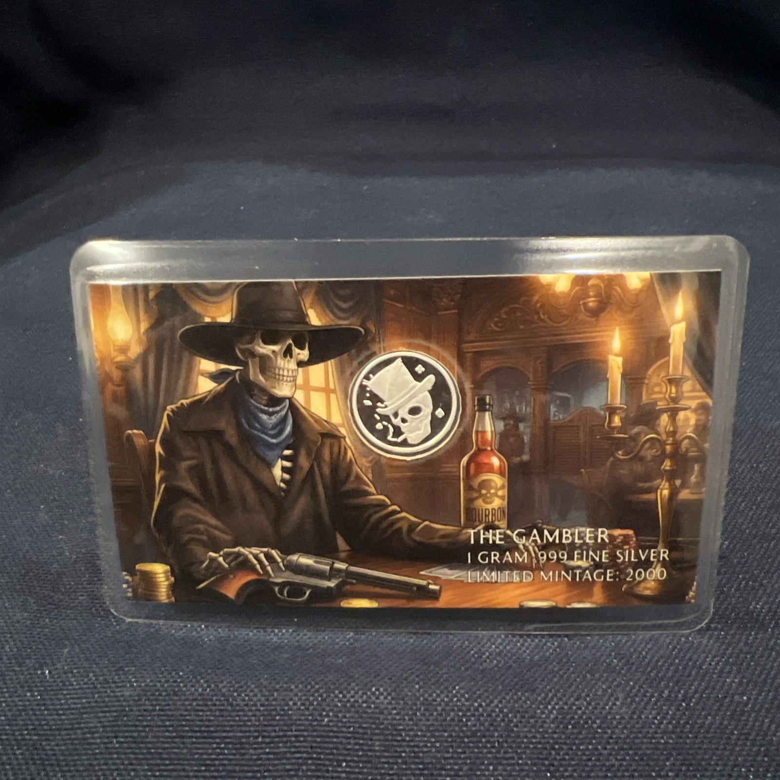 "The Gambler" 1 Gram .999 Fine Silver Round-Haleybug Mint-Mintage 2000 RARE "The Gambler" 1 Gram .999 Fine Silver Round-Haleybug Mint-Mintage 2000 RARE