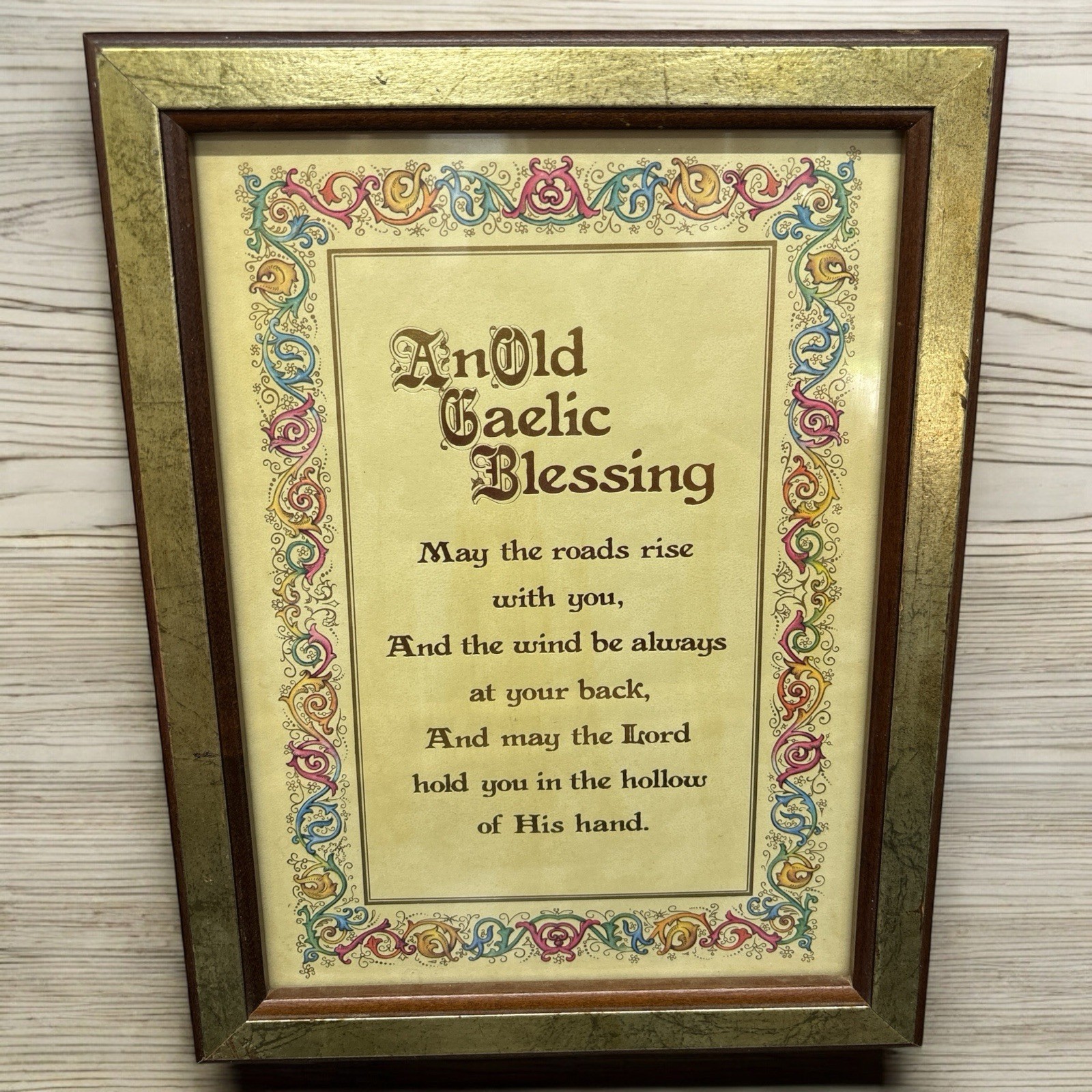 Vintage "An Old Gaelic Blessing" 9.5" x 12" Print Framed Pre-Owned Vintage "An Old Gaelic Blessing" 9.5" x 12" Print Framed Pre-Owned