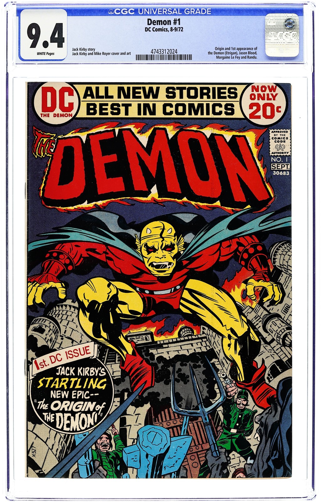 Demon #1 CGC 9.4 1972 4743312024 1st app. Etrigan the Demon Demon #1 CGC 9.4 1972 4743312024 1st app. Etrigan the Demon