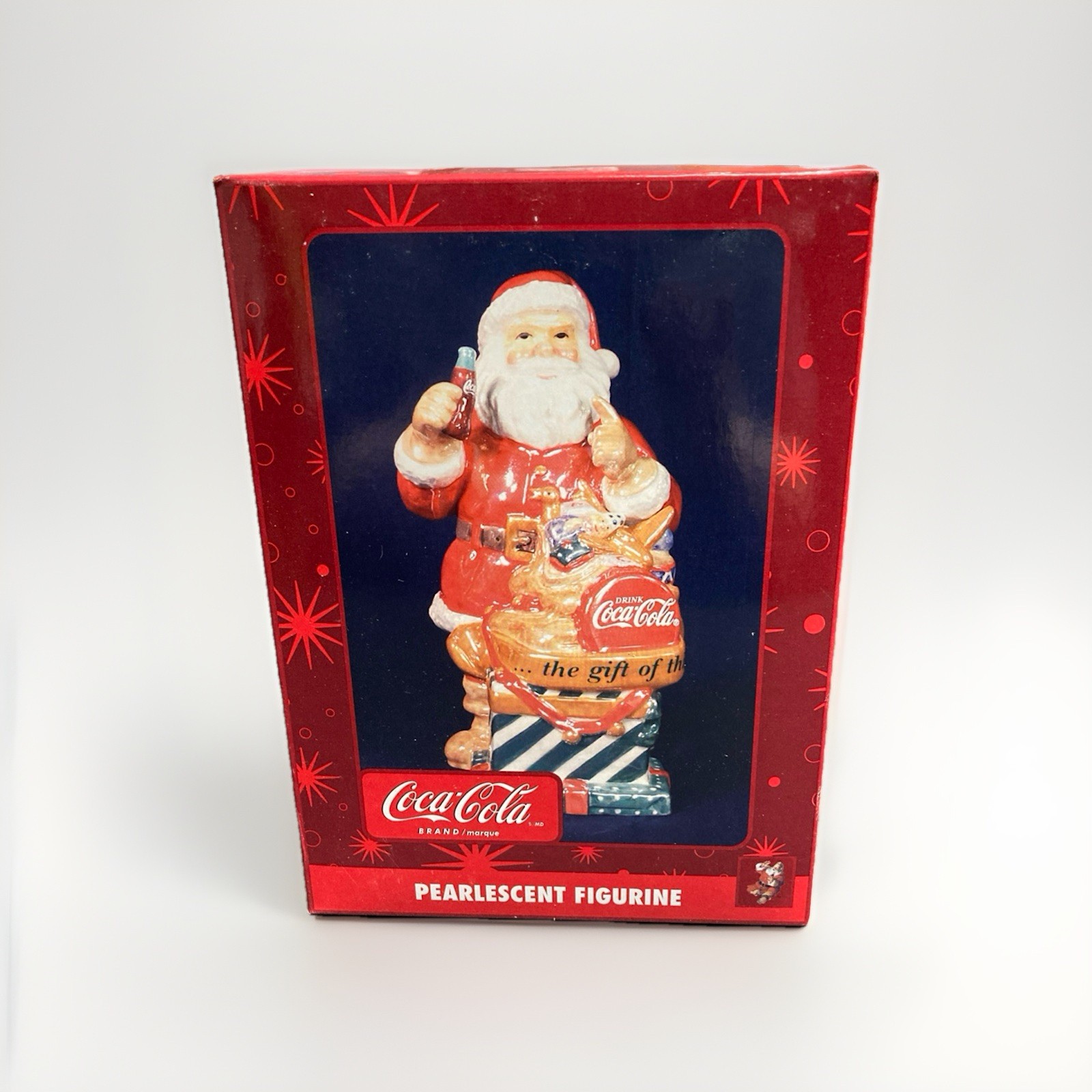 Vtg 80s Coca Cola Santa Claus Pearlescent Figurine The Gift of Thirst NIB Xmas Vtg 80s Coca Cola Santa Claus Pearlescent Figurine The Gift of Thirst NIB Xmas