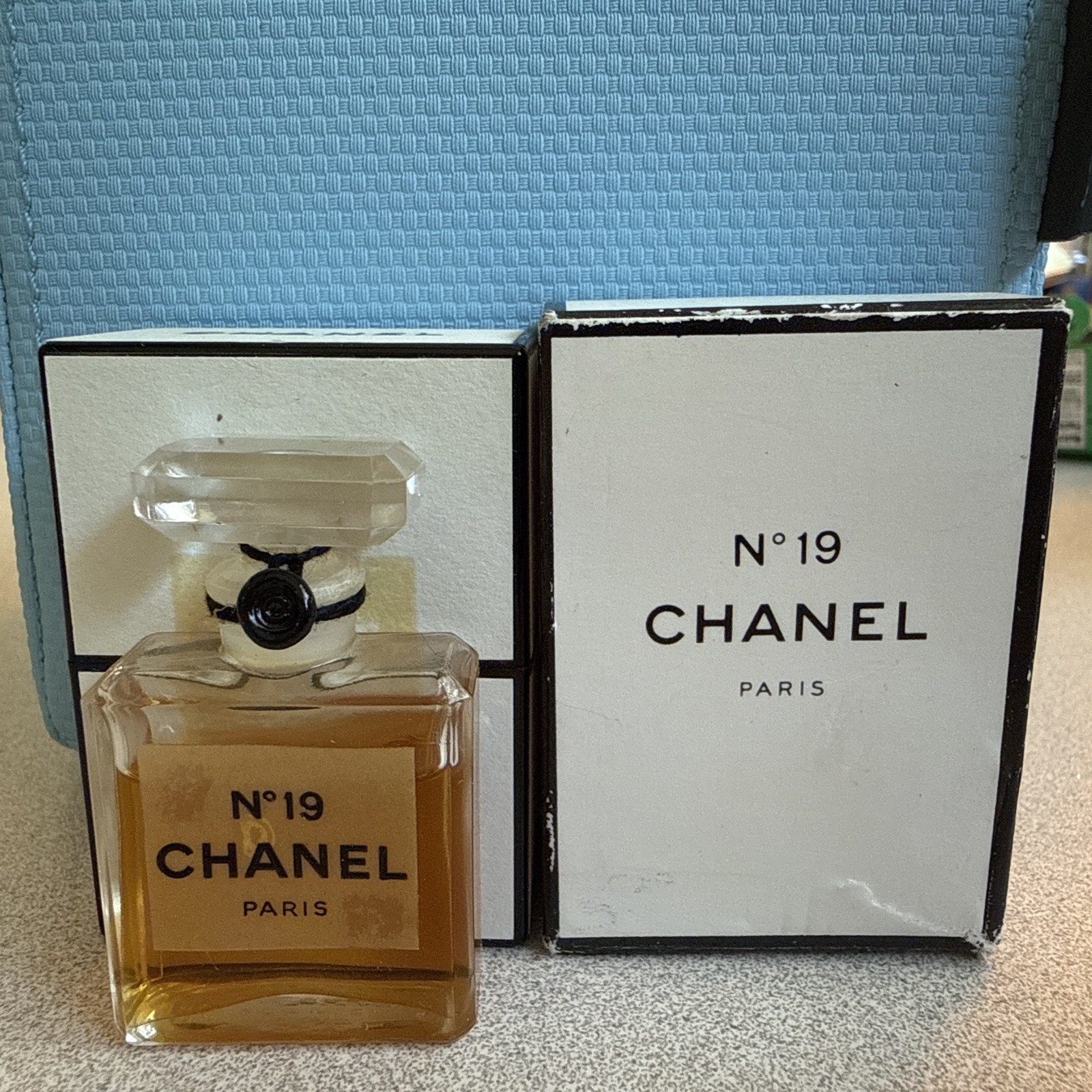 Vintage mini Chanel No 19 perfume bottle rare Pure Perfume Extrait With Boxes