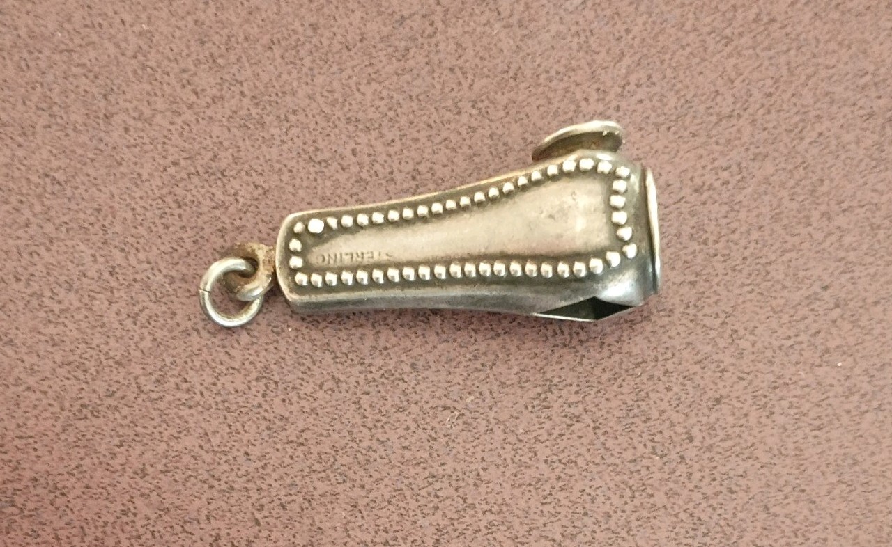Vintage ~ 1920s Art Deco Sterling Silver 1"1/2 Cigar Cutter Watch Fob