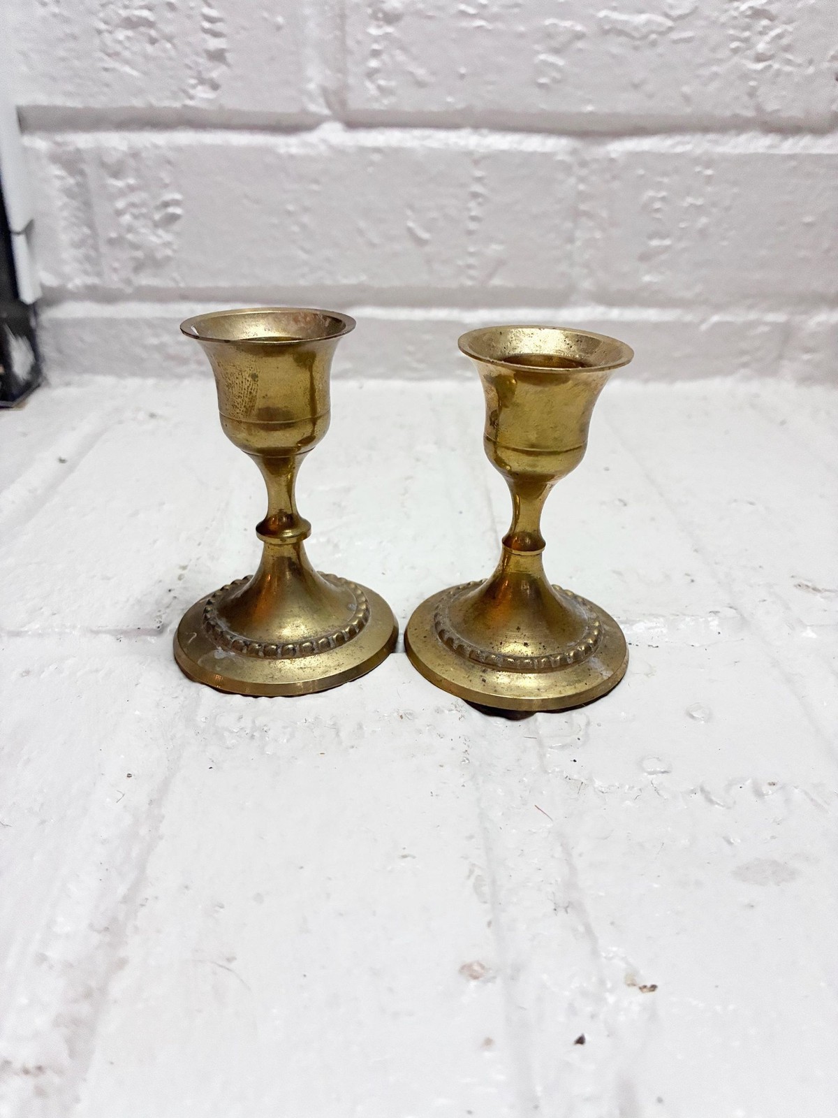 Vintage Brass Small Candlestick Holders - Set of 2 Vintage Brass Small Candlestick Holders - Set of 2
