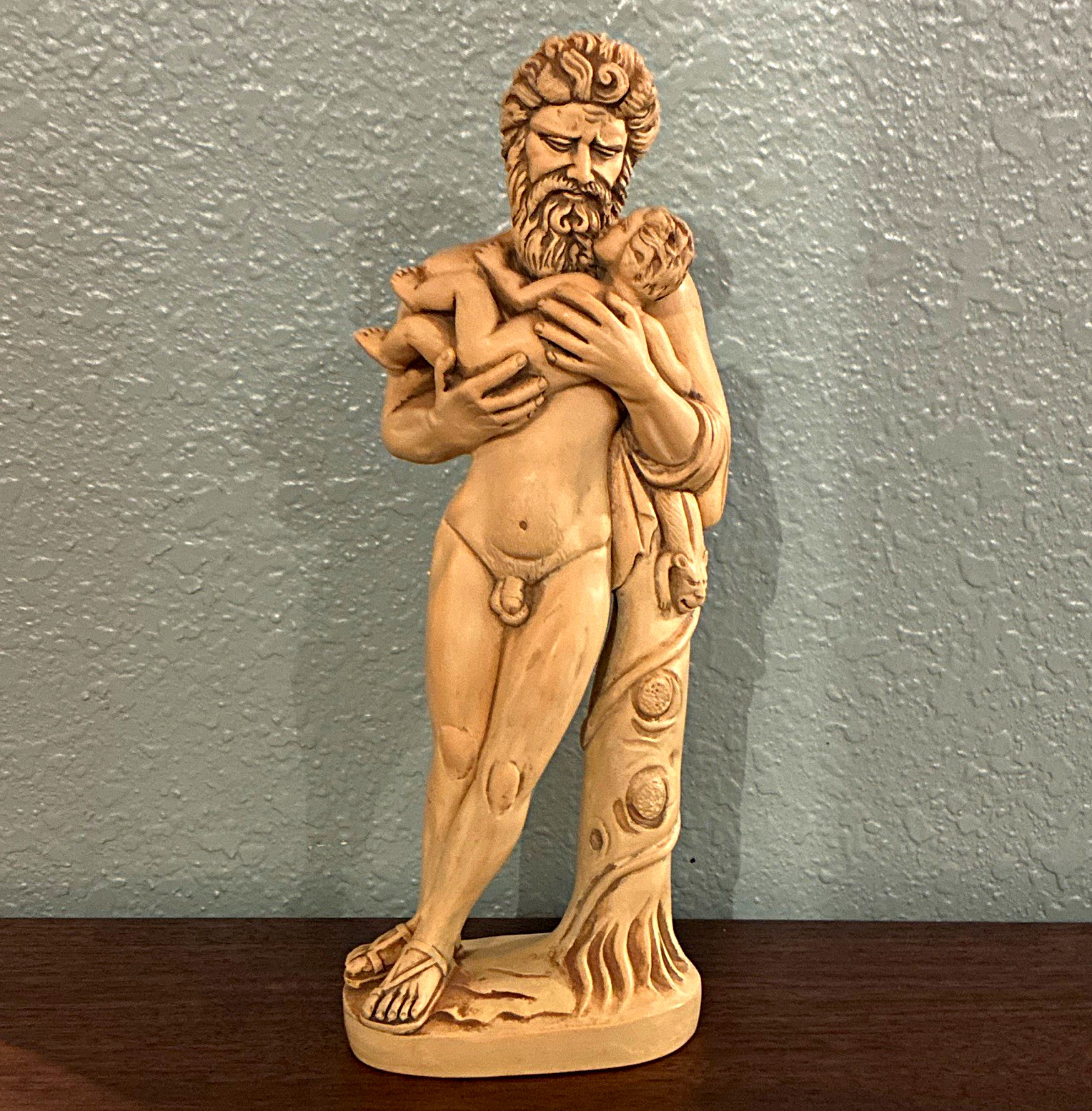Vintage 1998 JBL Sacred Source Silenus and Infant Dionysus Statue Bacchus Greek