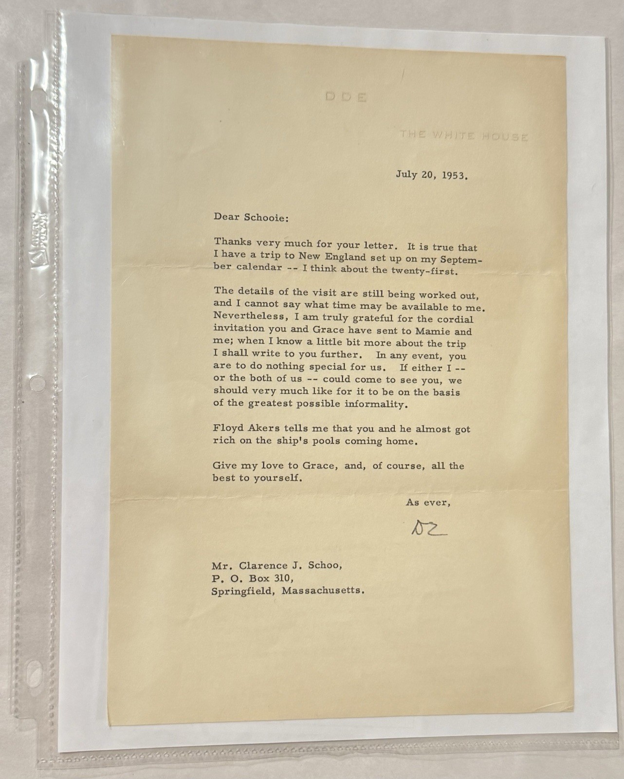 Dwight D Eisenhower Signed Letter 1953 White House Autograph President COA Dwight D Eisenhower Signed Letter 1953 White House Autograph President COA