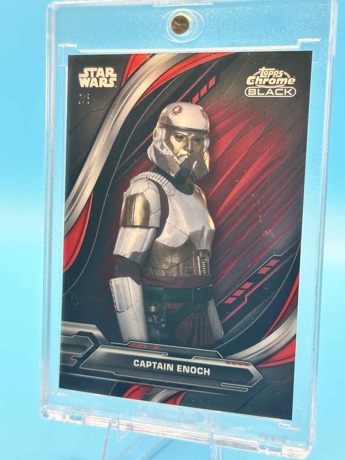 2024 Topps Chrome Black Star Wars CAPTAIN ENOCH Red Refractor 2/5 #47 Ahsoka RC 2024 Topps Chrome Black Star Wars CAPTAIN ENOCH Red Refractor 2/5 #47 Ahsoka RC