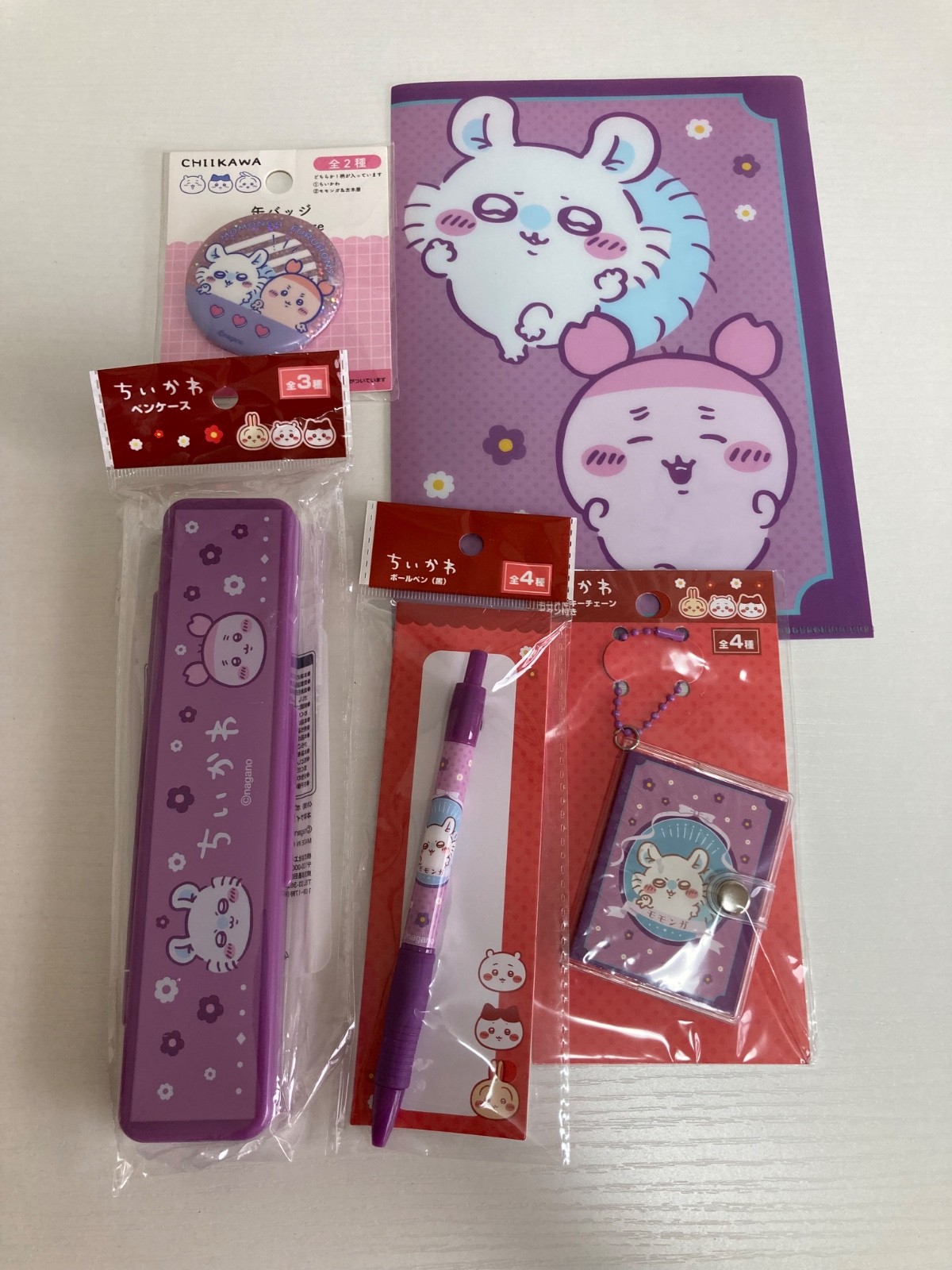 Chiikawa Momonga & Kani-chan Stationery Set Pencil Case Clear File New Japan Chiikawa Momonga & Kani-chan Stationery Set Pencil Case Clear File New Japan
