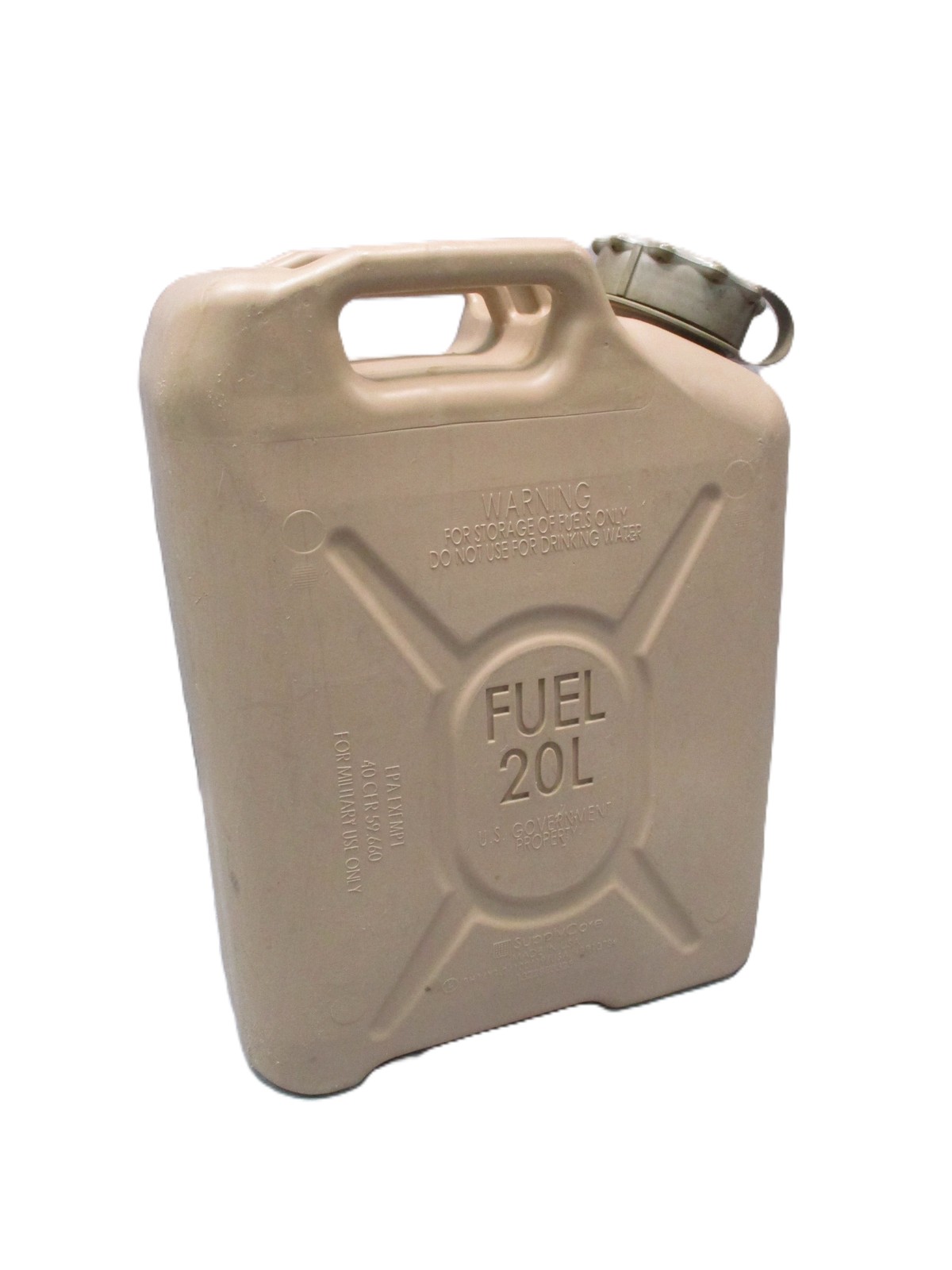Desert Tan Military Fuel Can 5 Gallon Storage Container - Used 20L Capacity Desert Tan Military Fuel Can 5 Gallon Storage Container - Used 20L Capacity