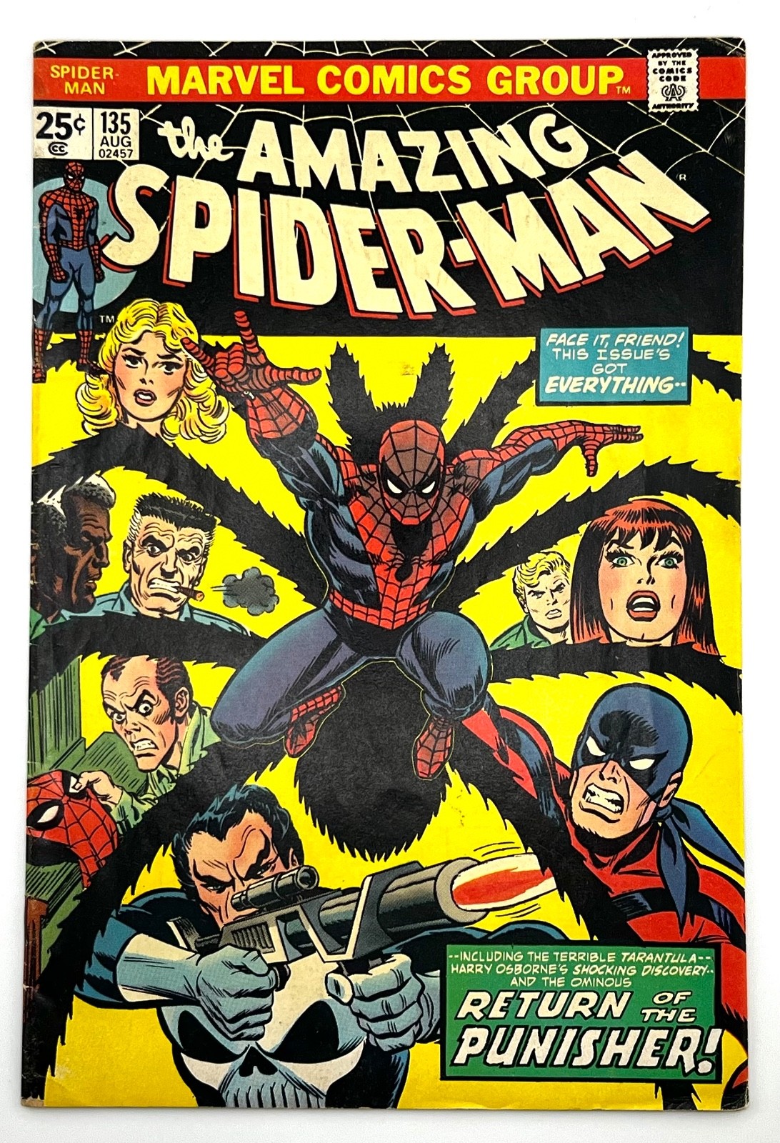 AMAZING SPIDER-MAN 135 VG/FINE+ 2nd Appearance Punisher (Full) MVS Marvel 1974 AMAZING SPIDER-MAN 135 VG/FINE+ 2nd Appearance Punisher (Full) MVS Marvel 1974