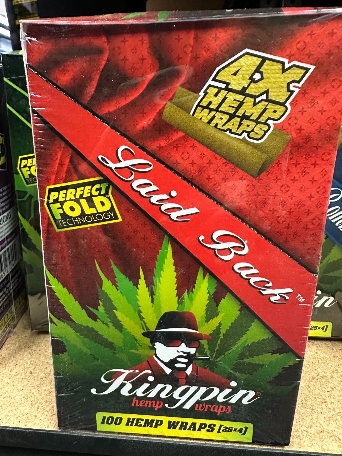 KINGPIN HERBAL WRAPS -LAID BACK - 25 PACKS/ 4 PER PACK FACTORY SEALED