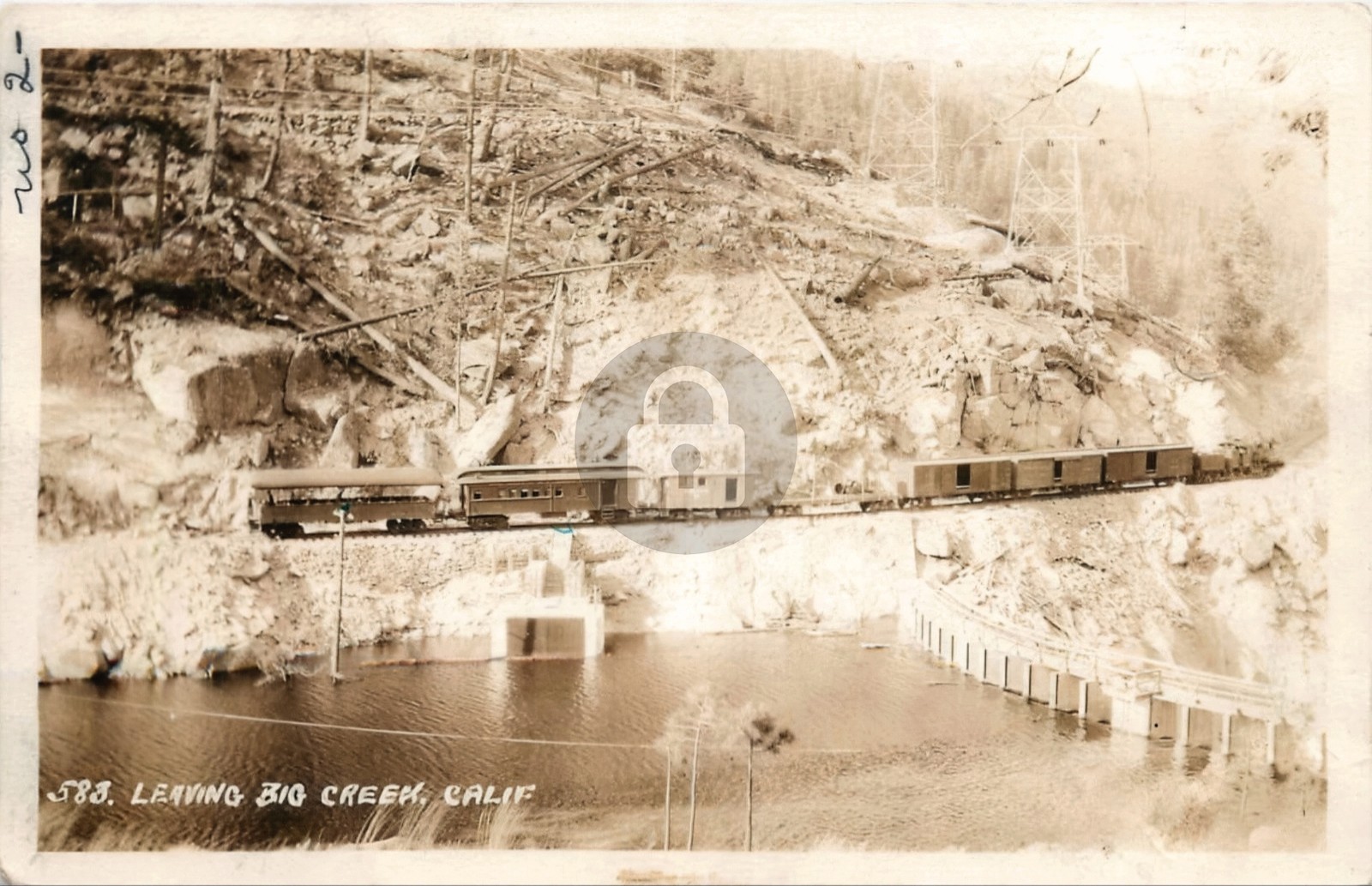 1920s Big Creek CA San Joaquin Eastern Railroad RPPC Photo Postcard COPY