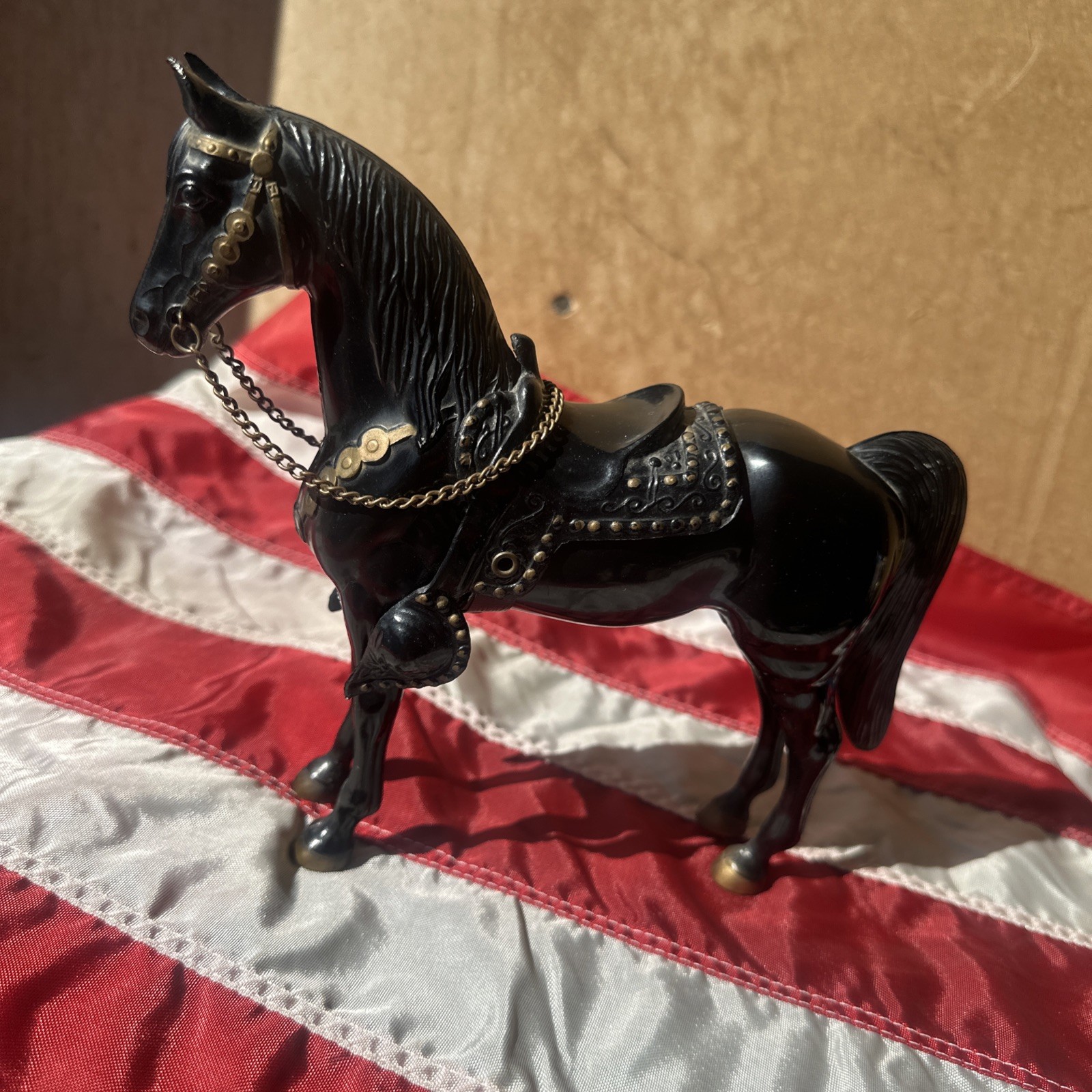 Vintage 1950s Breyer BLACK BEAUTY Western Mount Horse w/ Saddle Chain Reins #58 Vintage 1950s Breyer BLACK BEAUTY Western Mount Horse w/ Saddle Chain Reins #58