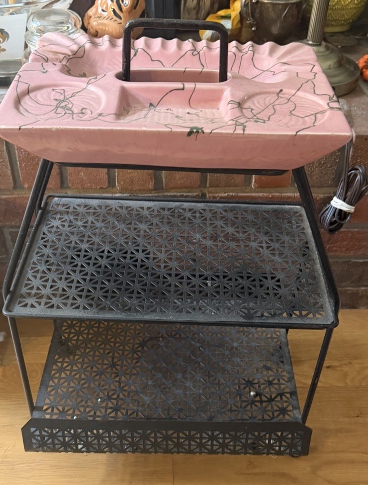 Vintage Pink 1950's Atomic Smoking Stand Drink Holder Ashtray Magazine Rack Vintage Pink 1950's Atomic Smoking Stand Drink Holder Ashtray Magazine Rack