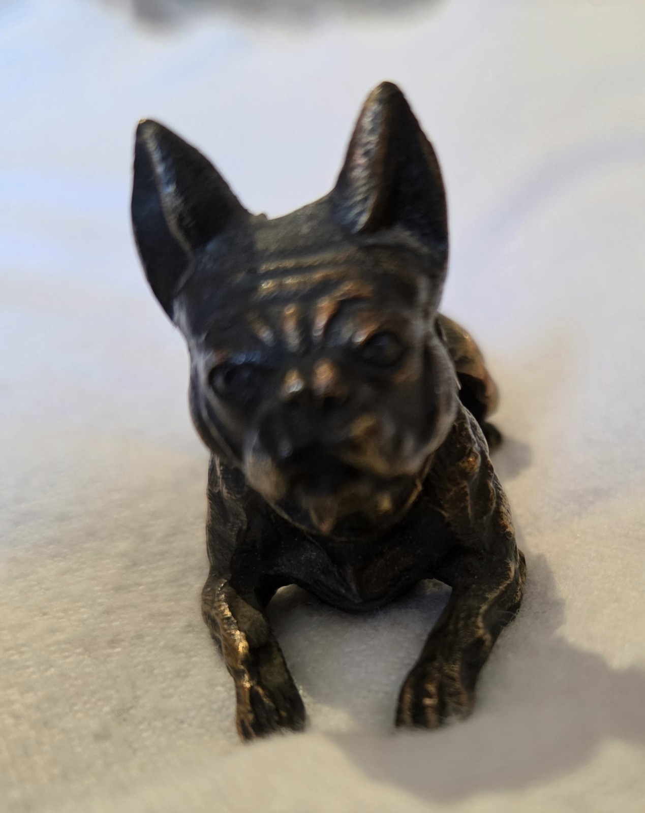 VTG.Souvenir Metal French Bulldog-Bronze Finish Mt. Utsayantha (Catskill Mt. NY) VTG.Souvenir Metal French Bulldog-Bronze Finish Mt. Utsayantha (Catskill Mt. NY)