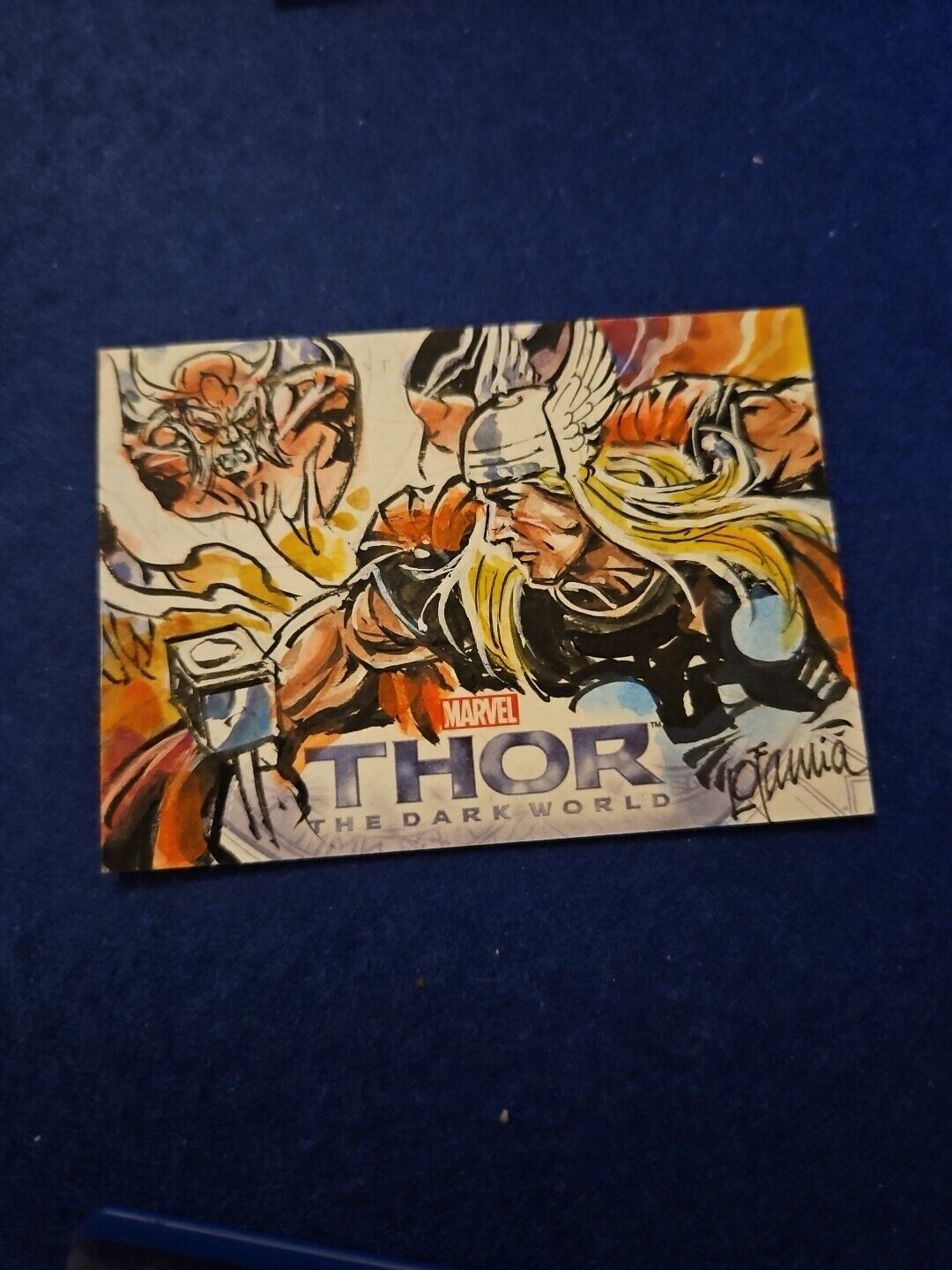 2013 UD Marvel Thor The Dark World 1/1 Sketch Card Artist Jun Lofamia  THOR