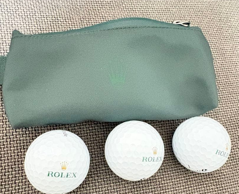 ROLEX TaylorMade Golf Ball Pouch Set 3 Balls VIP Novelty Gift Green Carabiner ROLEX TaylorMade Golf Ball Pouch Set 3 Balls VIP Novelty Gift Green Carabiner
