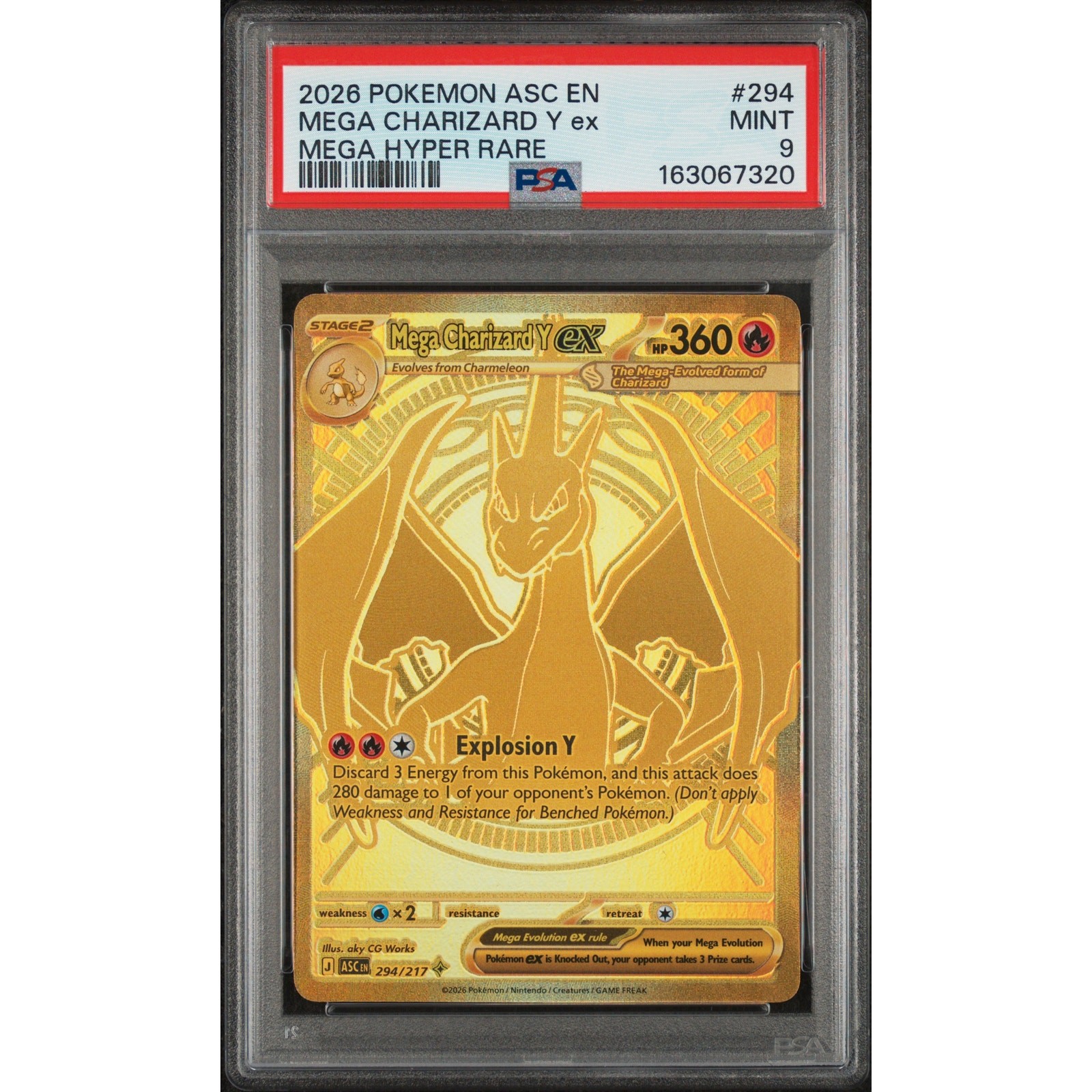 POKEMON ASC EN #294 MEGA CHARIZARD Y ex MEGA HYPER RARE POKEMON ASC EN #294 MEGA CHARIZARD Y ex MEGA HYPER RARE
