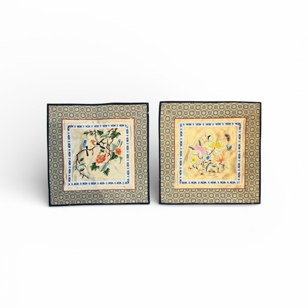 NEW Vintage Hand Embroidered Chinese Wall Art/Doily/Mats NEW Vintage Hand Embroidered Chinese Wall Art/Doily/Mats