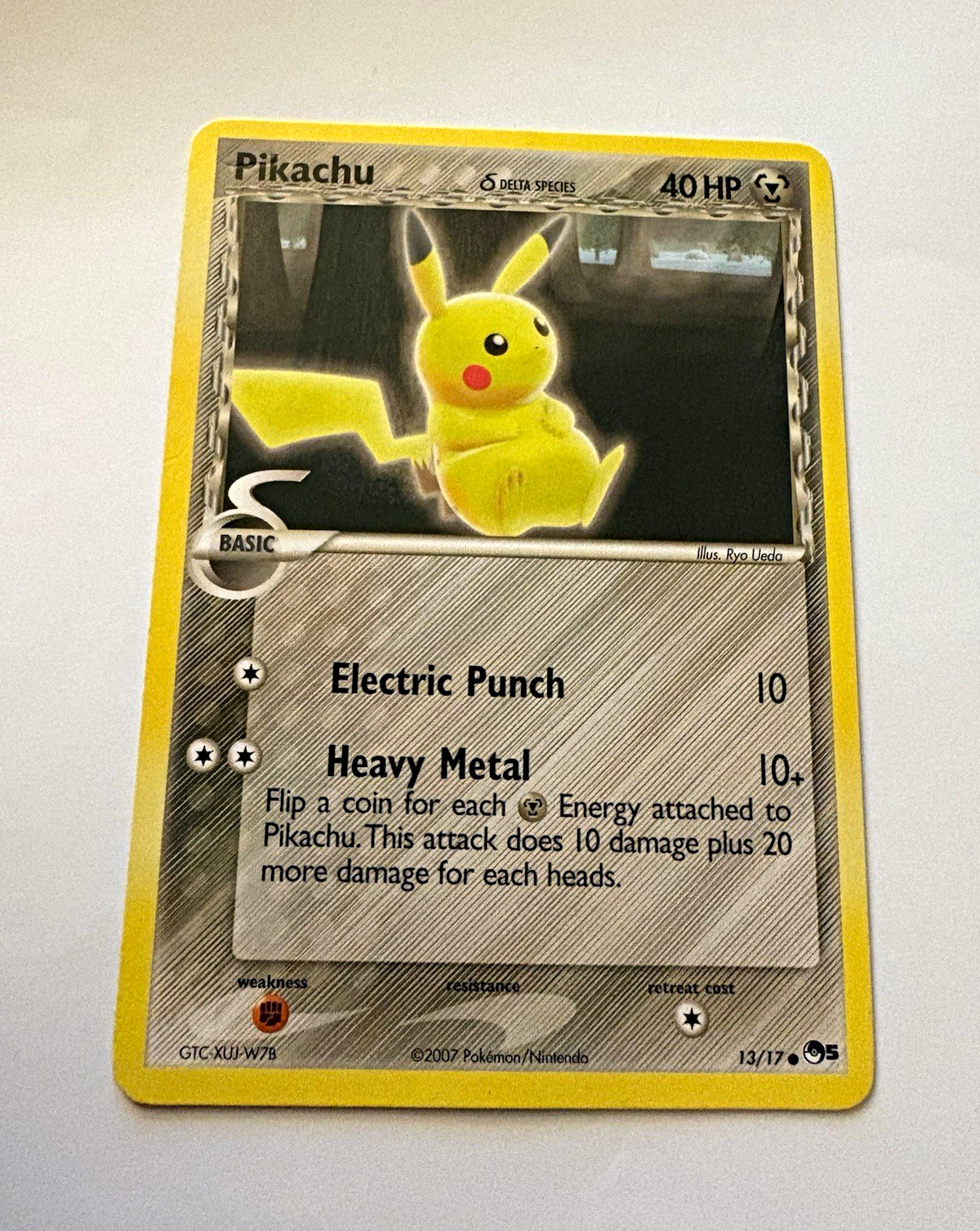 Pikachu 2007 Pokémon Delta Species 13/17 English Non-Holo Trading Card