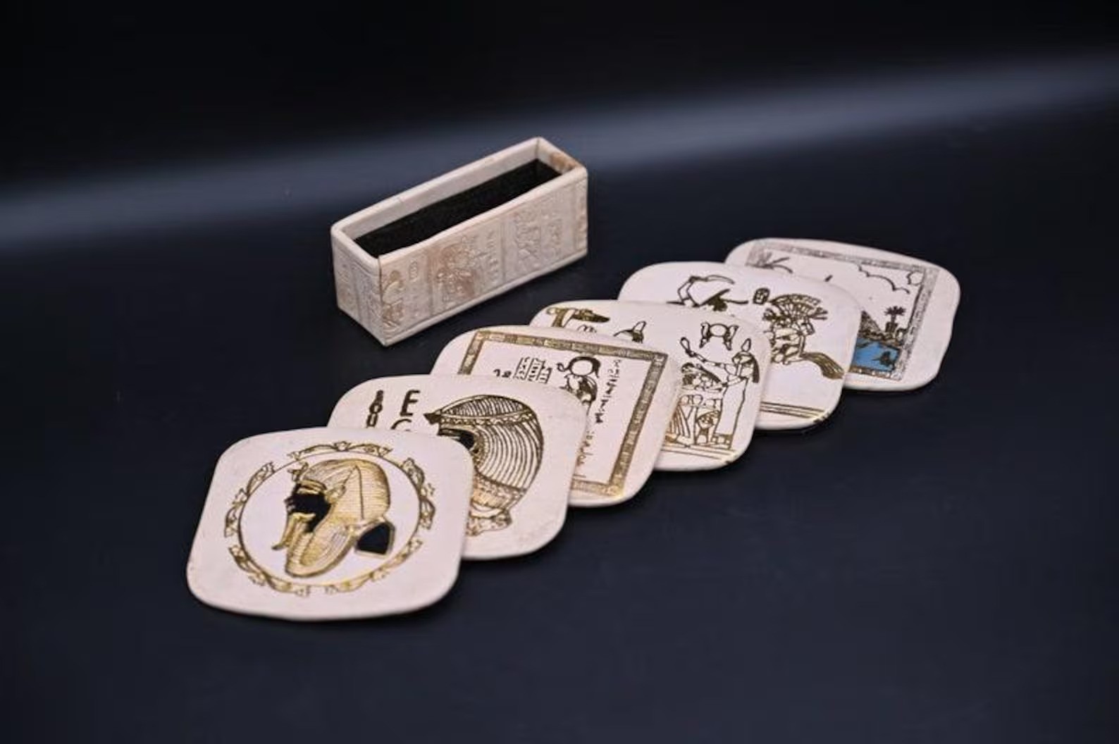 Authentic Ancient Egyptian Antiquities White Stone Rare coasters Egyptian BC Authentic Ancient Egyptian Antiquities White Stone Rare coasters Egyptian BC
