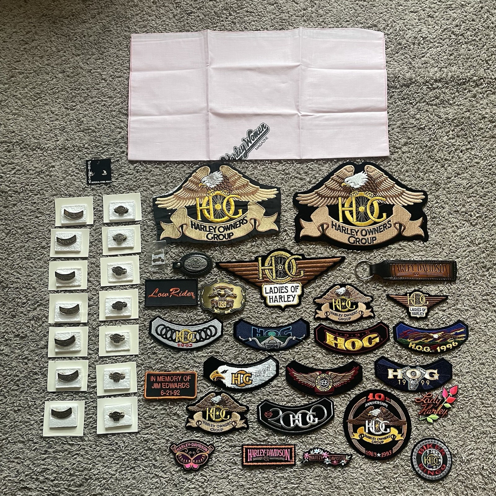 Lot of 42 Vintage Harley Davidson Patches & Pins Lot of 42 Vintage Harley Davidson Patches & Pins
