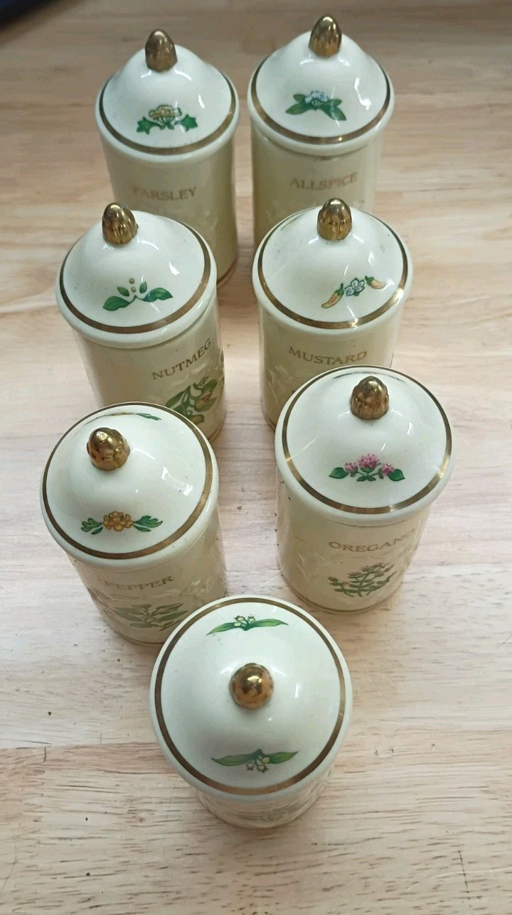 Set 7 Lenox The Spice Garden 1992 Fine Porcelain Spice Collection Vintage Set 7 Lenox The Spice Garden 1992 Fine Porcelain Spice Collection Vintage