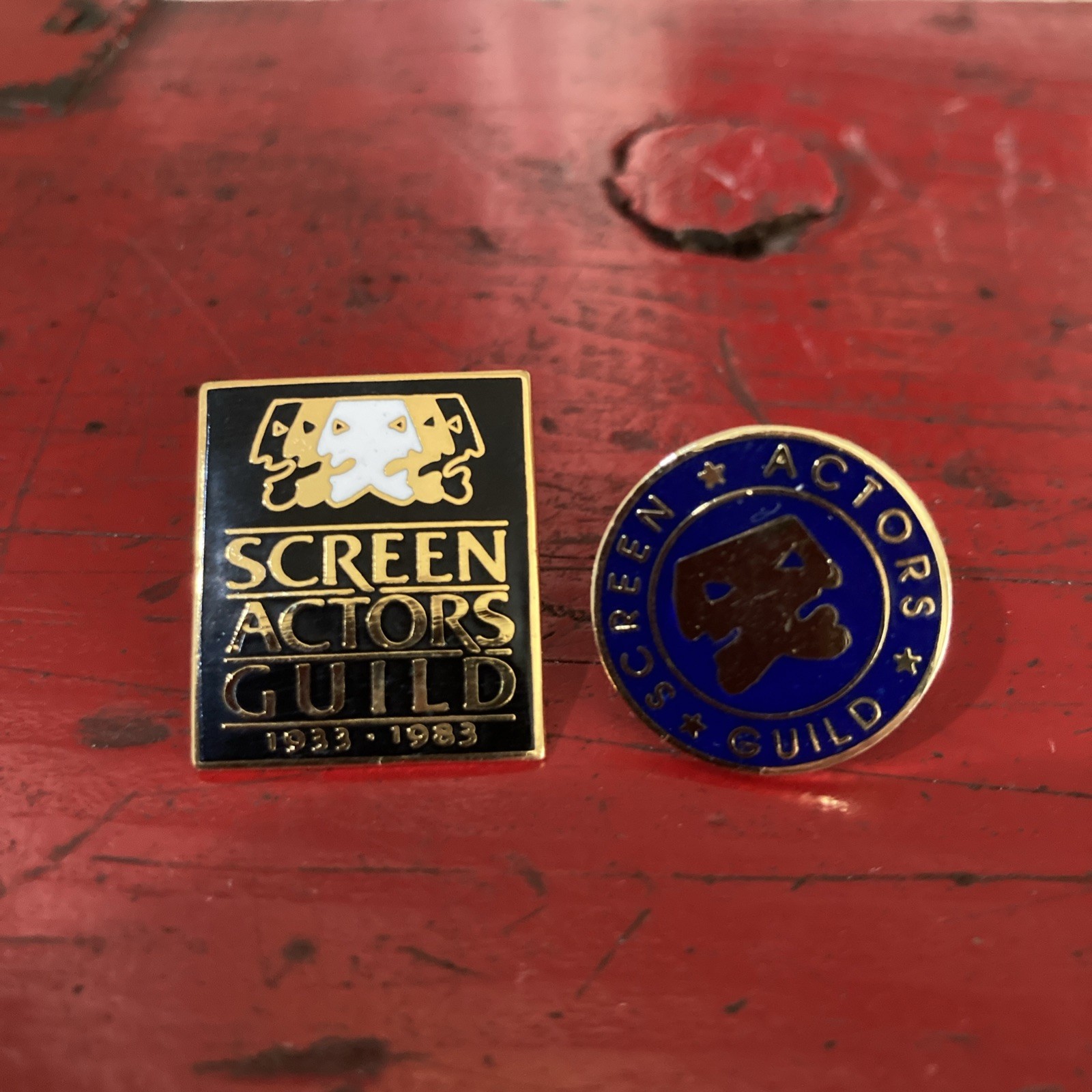 Screen Actors Guild SAG Enamel Union Made Lapel Pin 1933-1983 Plus Round SAG Pin Screen Actors Guild SAG Enamel Union Made Lapel Pin 1933-1983 Plus Round SAG Pin