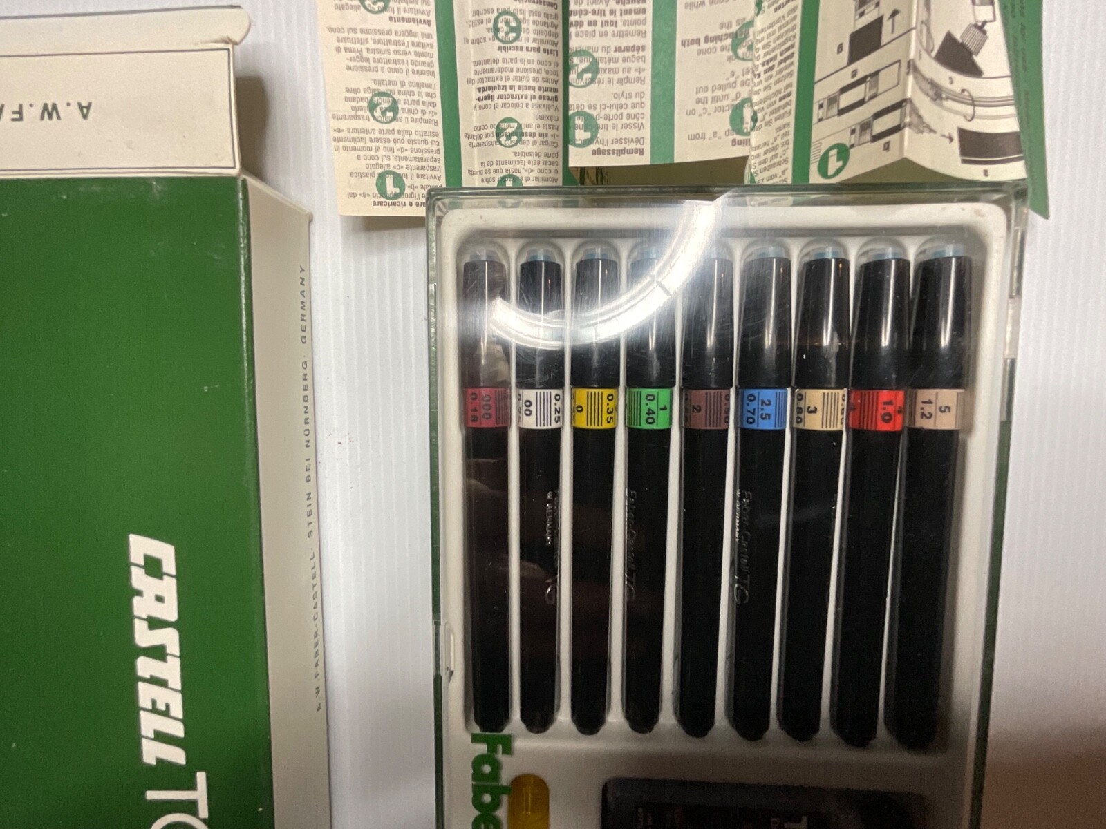 NOS Faber-Castell TG Technical Pens – 9 Sizes – Vintage West Germany NOS Faber-Castell TG Technical Pens – 9 Sizes – Vintage West Germany