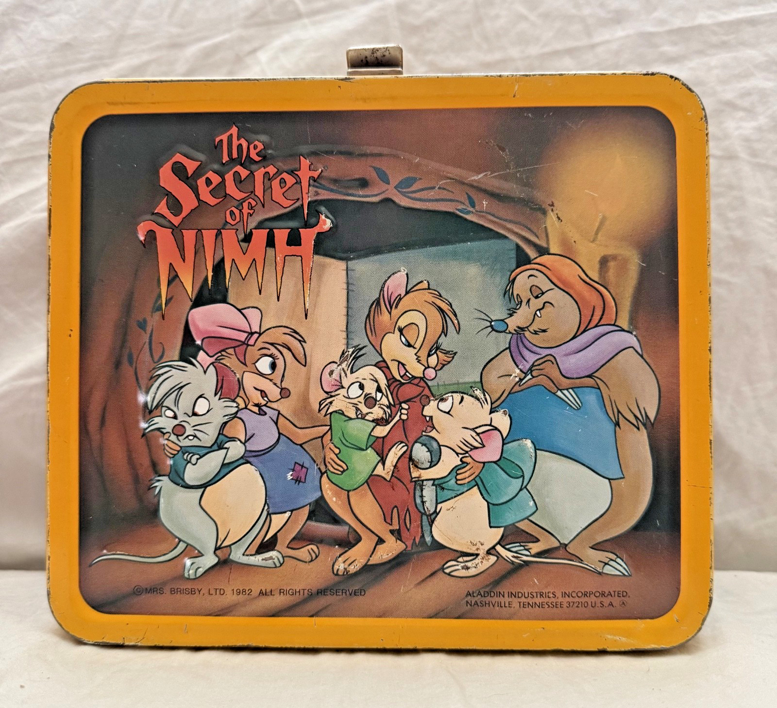1982 Aladdin The Secret of Nimh Metal Lunch Box - No Thermos