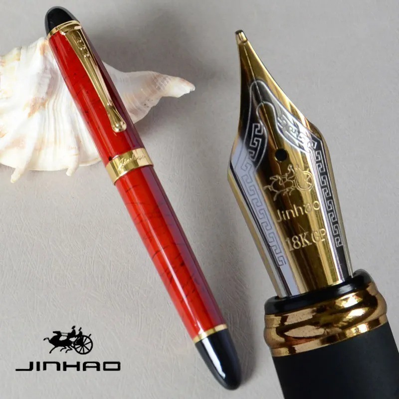 Jinhao X450 0.7mm Broad Nib Fountain Pen Metal Body Gold Plated Trim Jinhao X450 0.7mm Broad Nib Fountain Pen Metal Body Gold Plated Trim