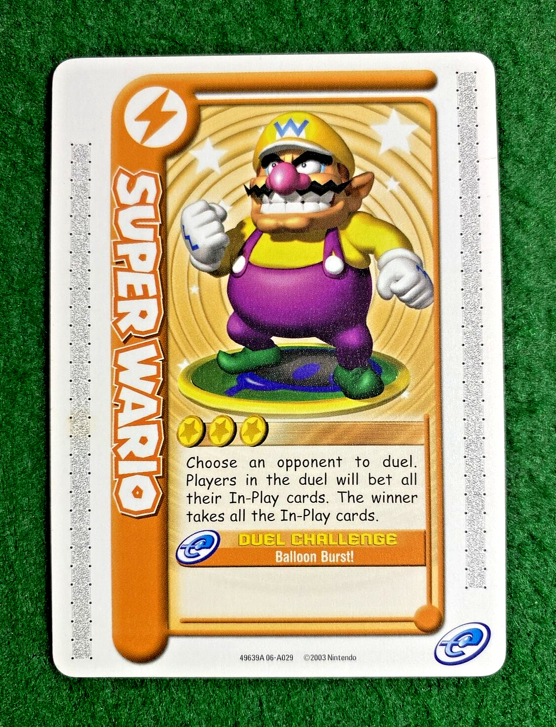 👽👽 2003 Nintendo Mario Party Super Wario Card 👽👽