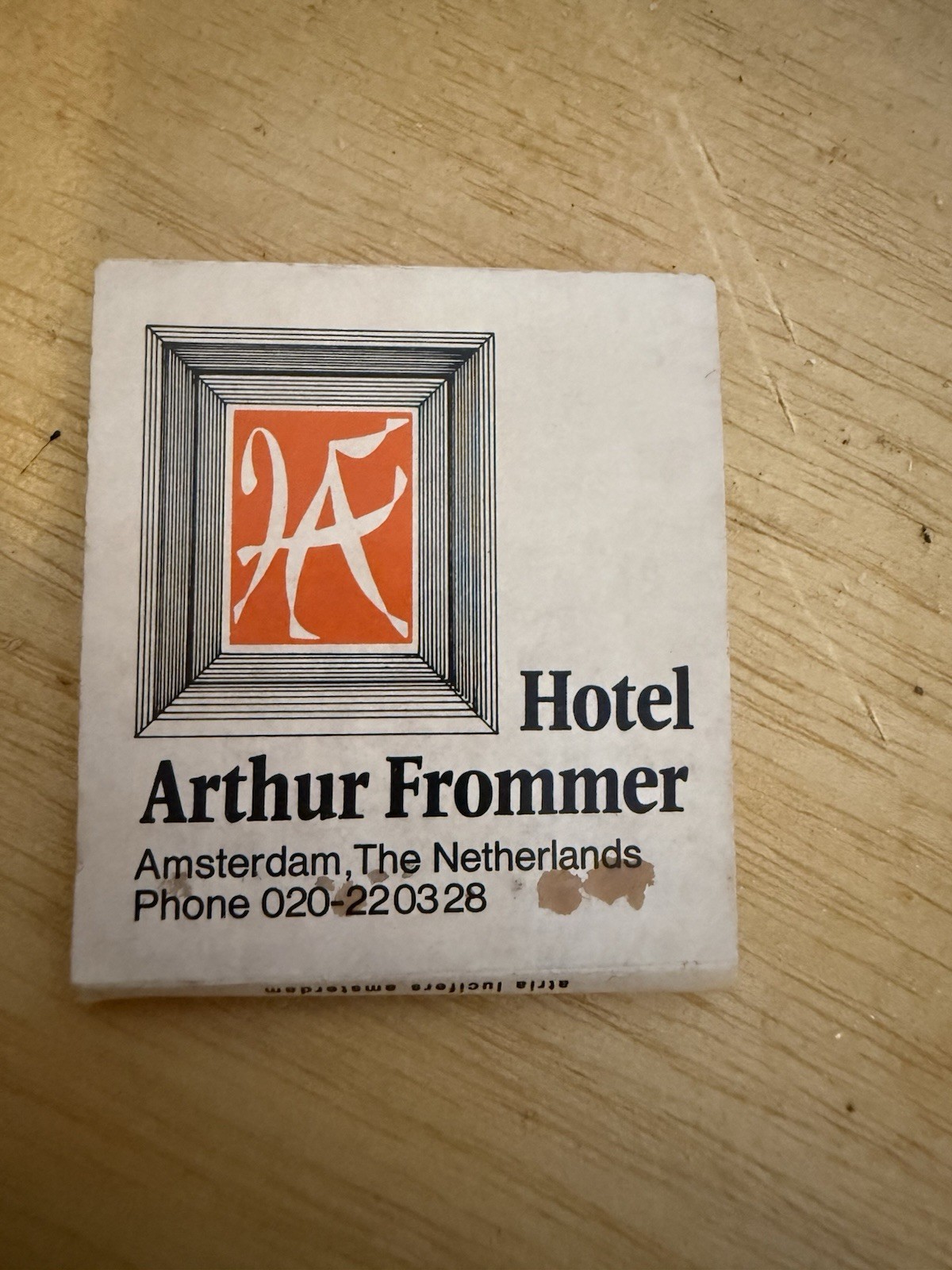 Hotel Arthur Frommer Match Book Unstruck Hotel Arthur Frommer Match Book Unstruck