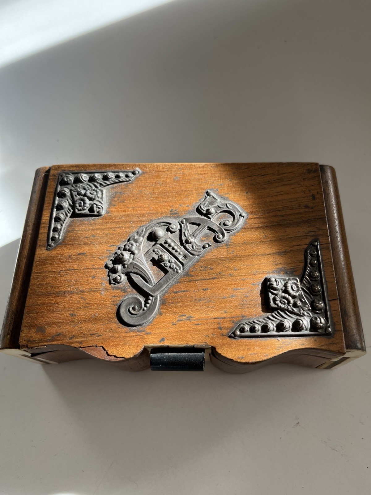 Very Small vintage wooden sewing box Very Small vintage wooden sewing box