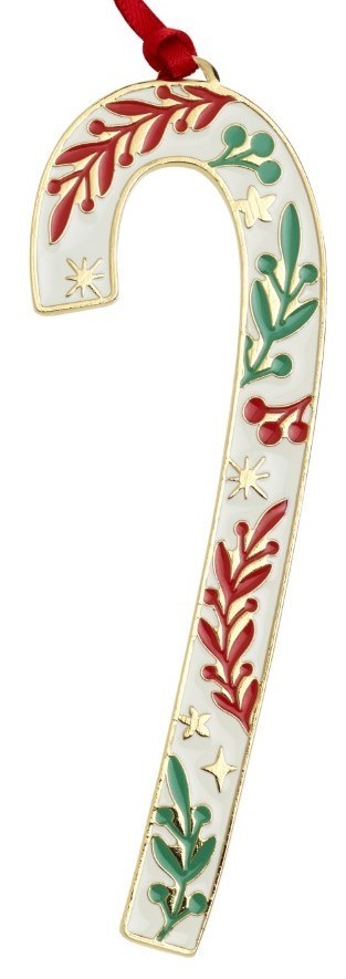 Wallace Annual Enamel/Gold Plate Candy Cane Ornament 2026, 46th Edition NIB