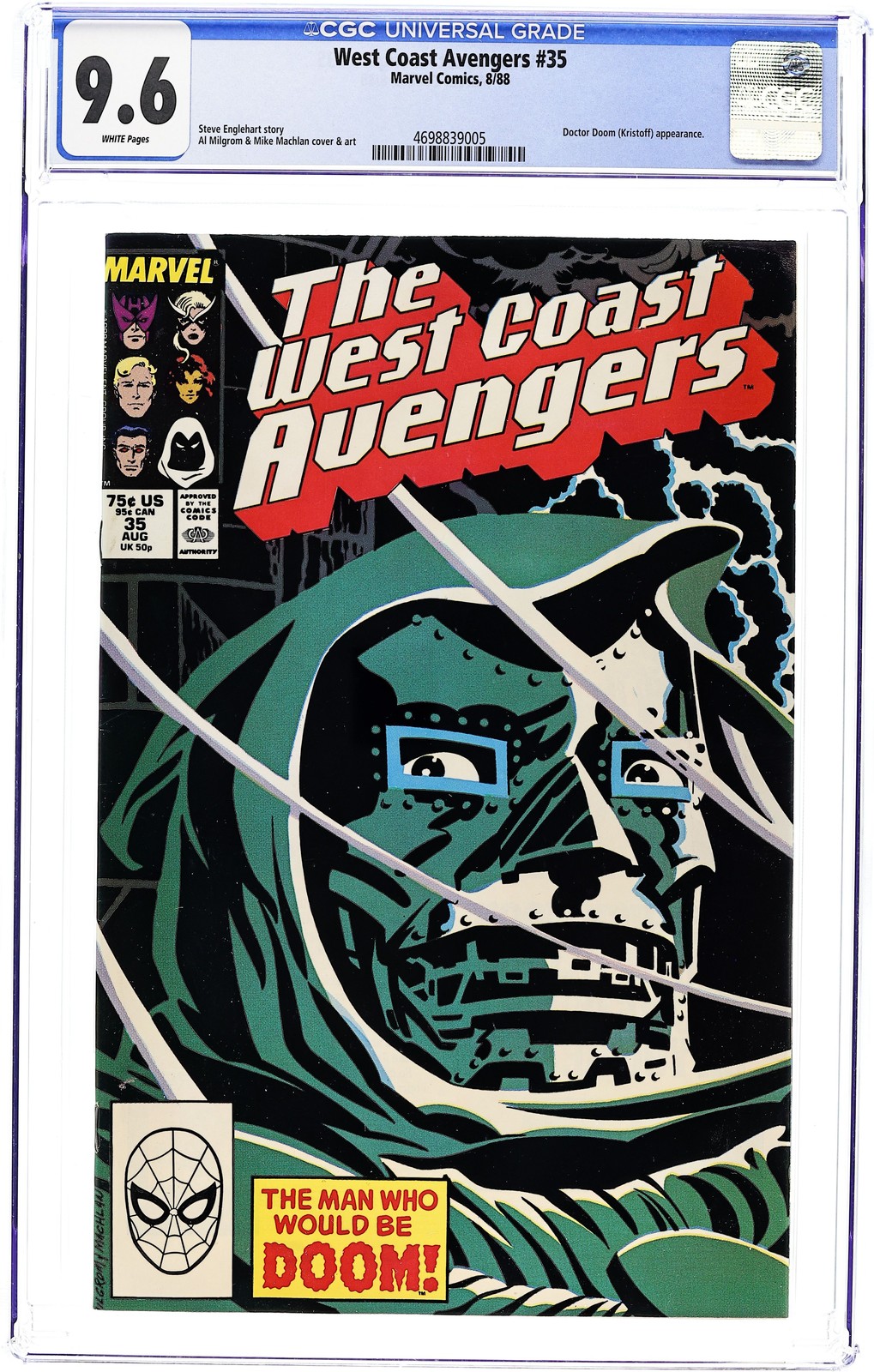 Avengers West Coast #35 CGC 9.6 1988 4698839005