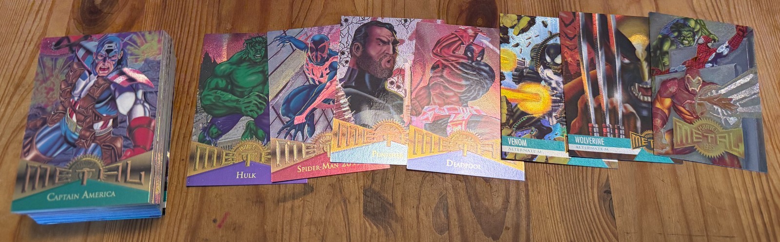 1995 Fleer Marvel Metal Partial Base Foil Card Set ~ 80 Different Deadool Hulk + 1995 Fleer Marvel Metal Partial Base Foil Card Set ~ 80 Different Deadool Hulk +