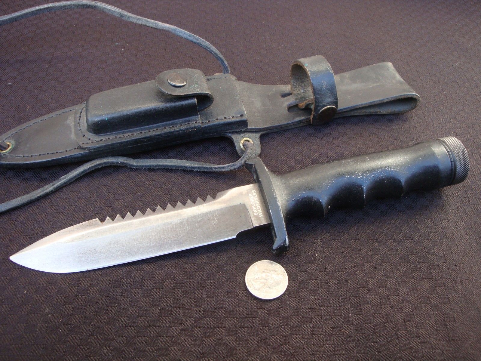 Vintage Explorer Wilderness Survival Knife 21-049 440 Stainless Blade Seki Japan Vintage Explorer Wilderness Survival Knife 21-049 440 Stainless Blade Seki Japan