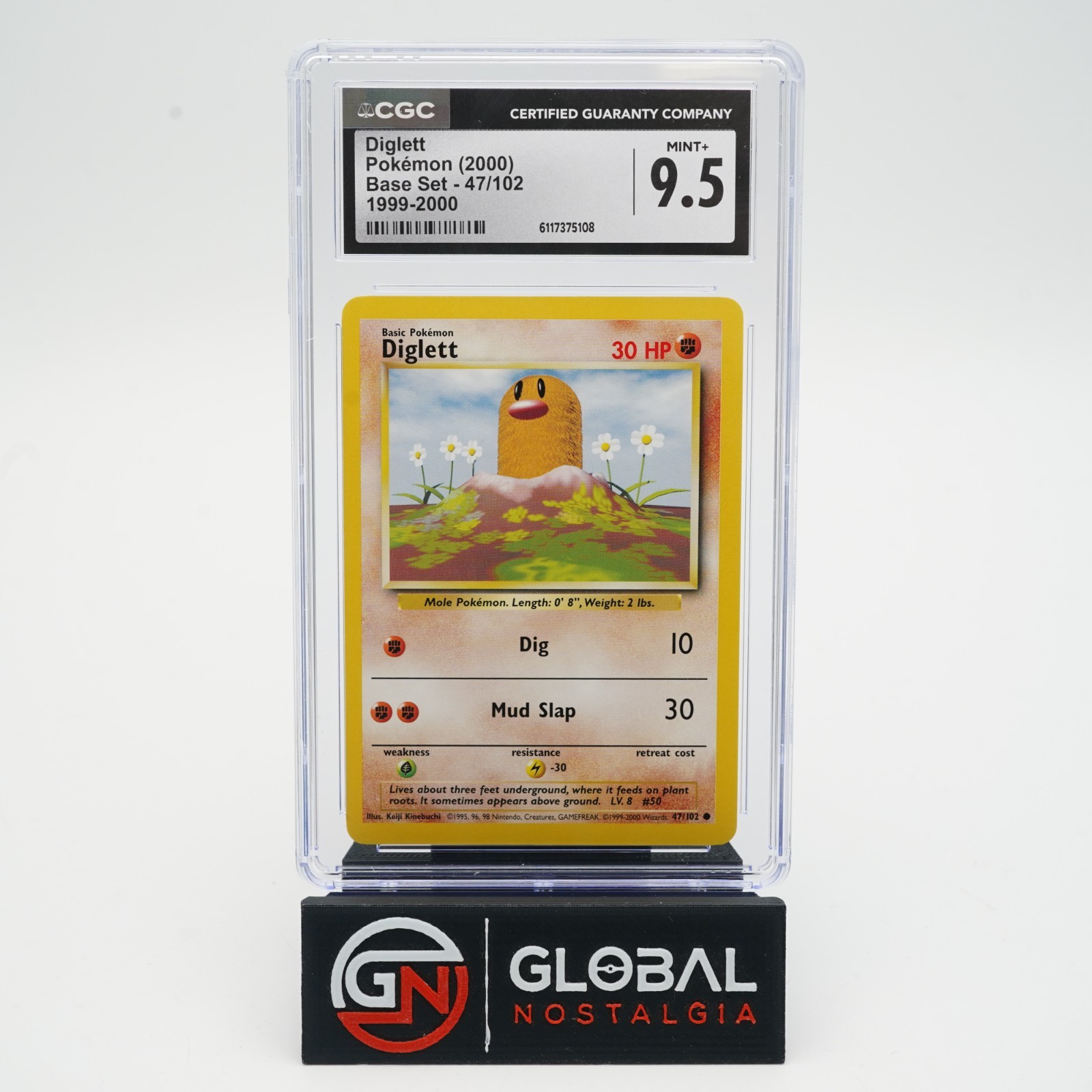 Diglett #47 4th Print Base Set Pokemon 1999-2000 POP 1 CGC 9.5 Diglett #47 4th Print Base Set Pokemon 1999-2000 POP 1 CGC 9.5
