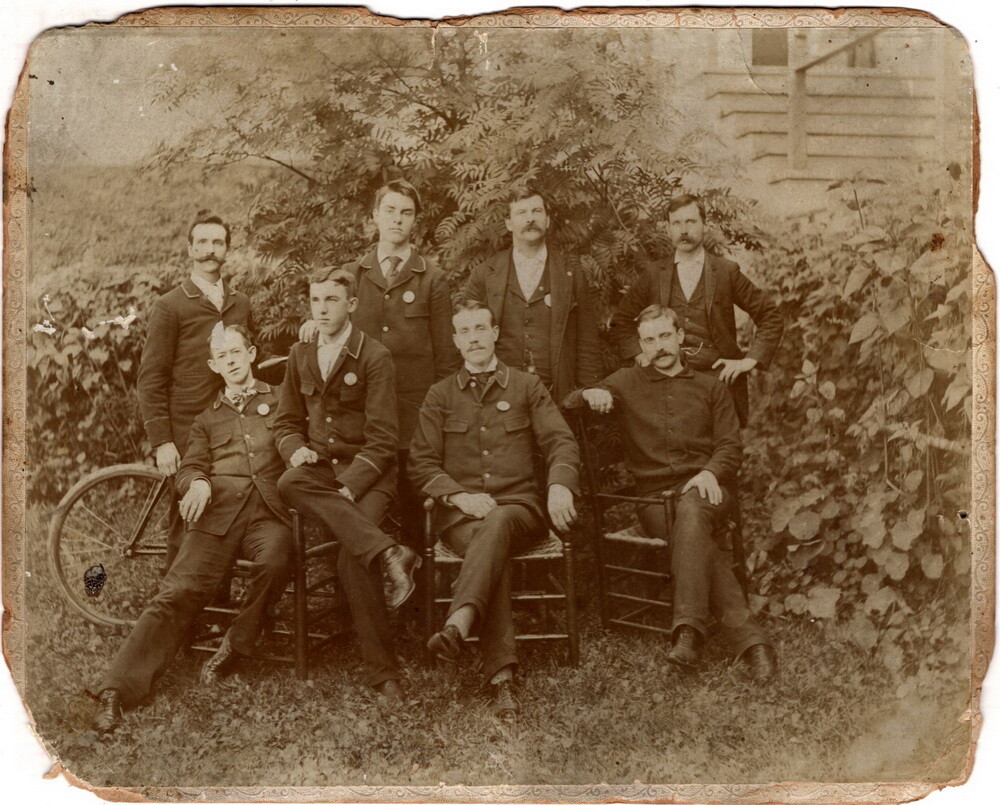 Antique Cabinet Photo, Bicycle Club with their Overman Victor Flyer Bicycle Antique Cabinet Photo, Bicycle Club with their Overman Victor Flyer Bicycle