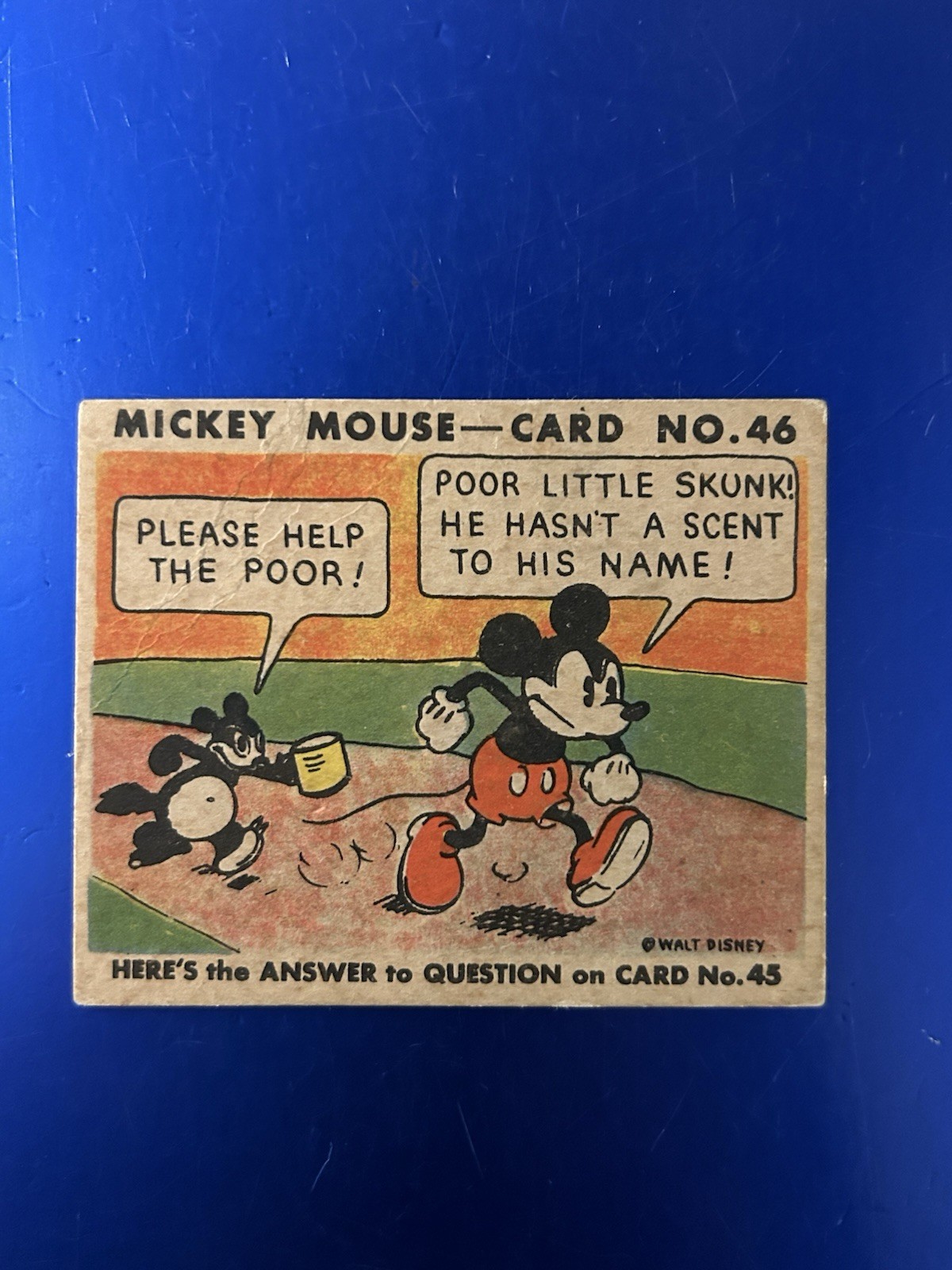 1935 O-Pee-Chee Mickey Mouse Gum #46 Please Help the Poor - Vintage Disney 1935 O-Pee-Chee Mickey Mouse Gum #46 Please Help the Poor - Vintage Disney