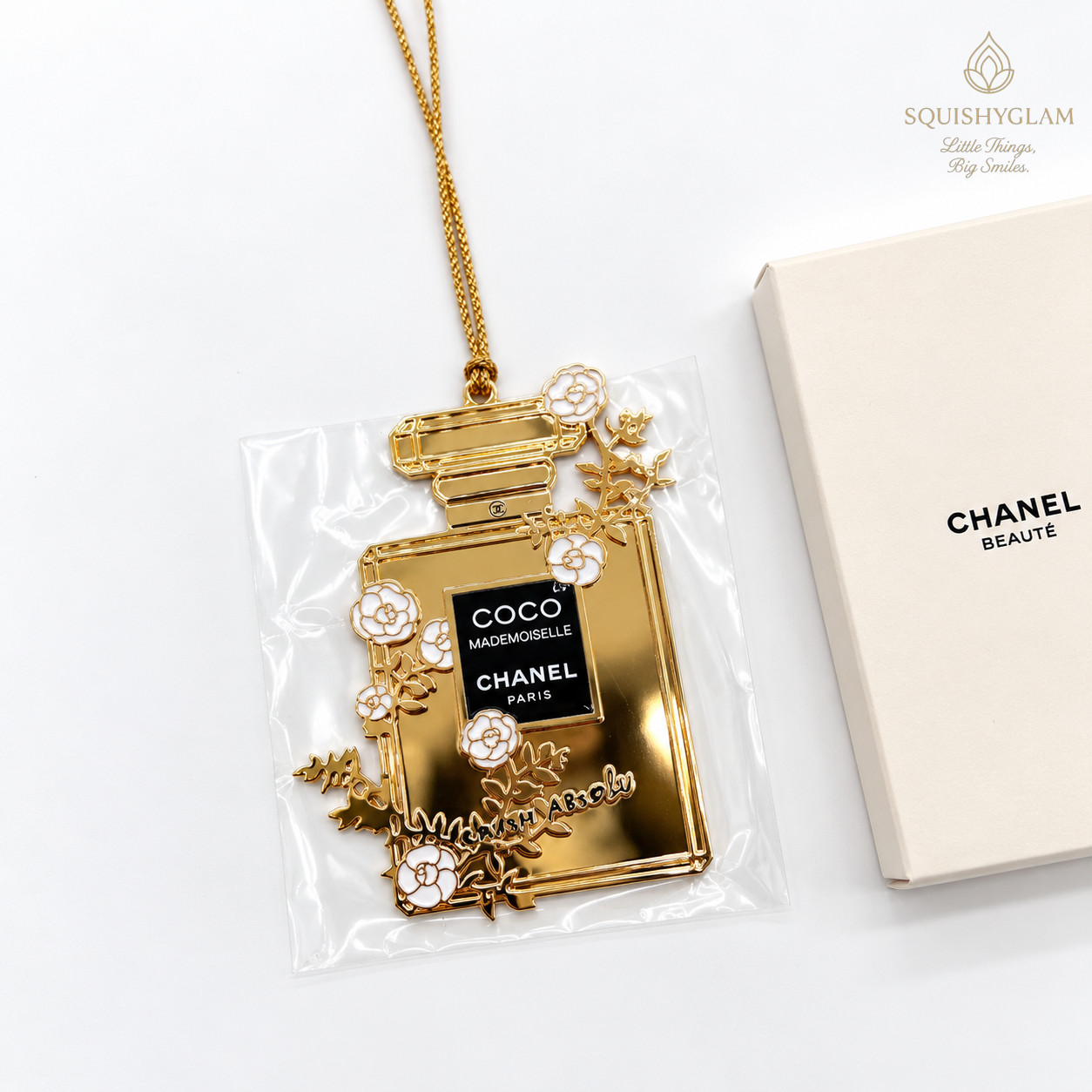 Chanel Beaute Coco Mademoiselle Gold Charm Pendant 5x3cm GWP New