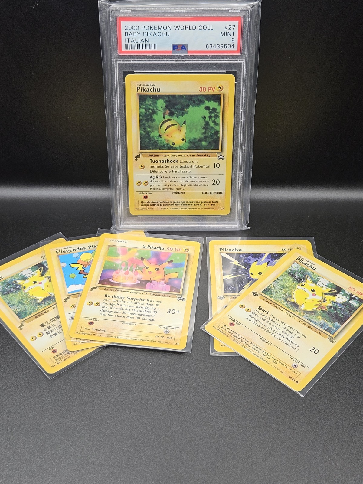 Rare Pikachu Collection, Gold Tail Stamp & 1st ED