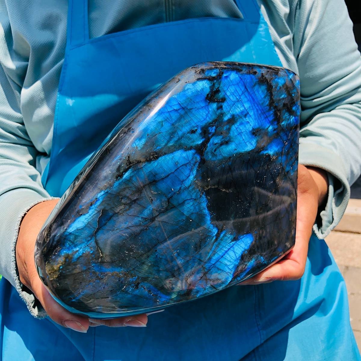 8.25LB Natural Polished Labradorite Freeform Specimen Iridescent Flash decor